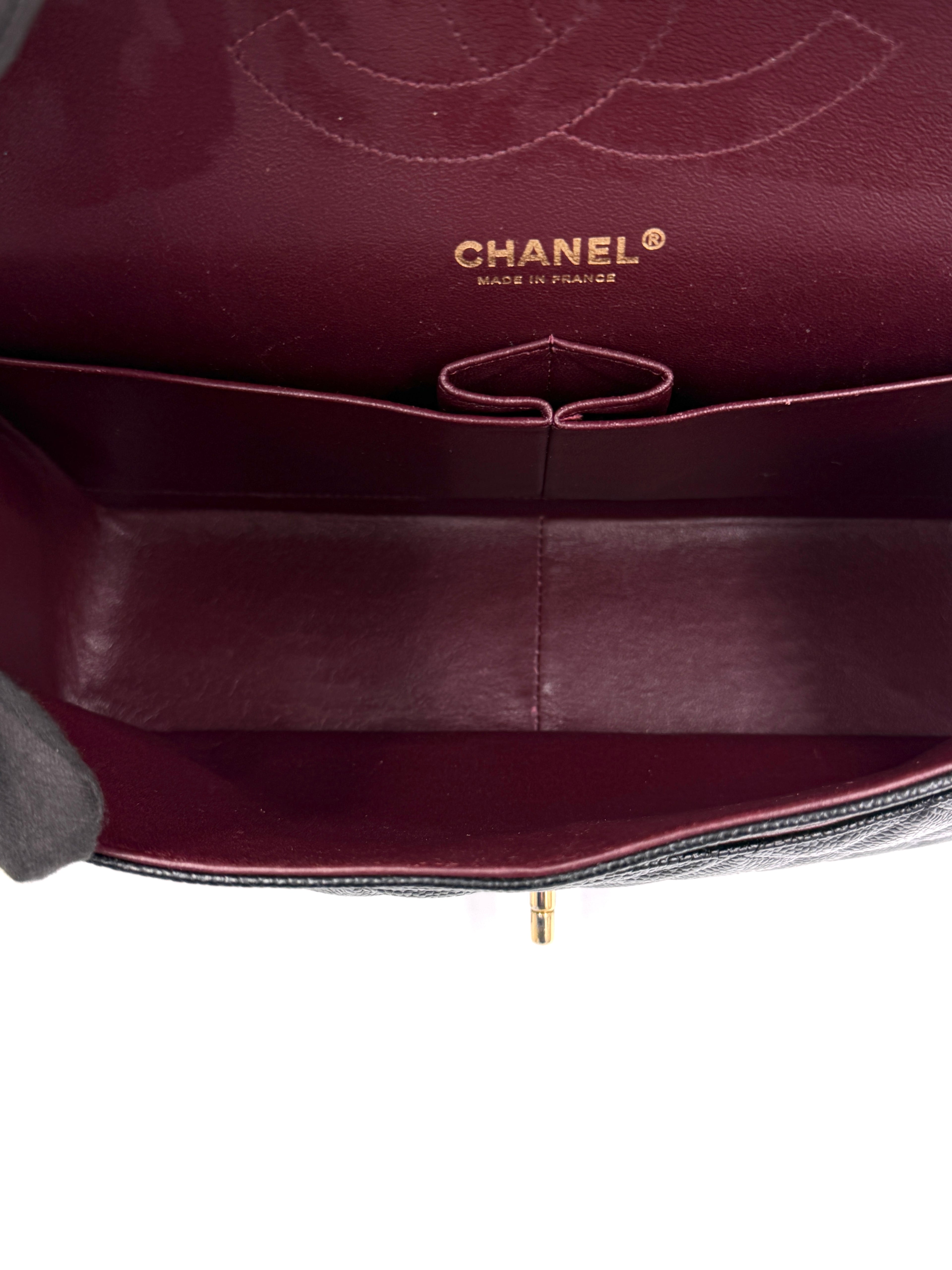 Pre-owned Chanel Black Caviar Jumbo Double Flap Gold Hardware - Authenticated