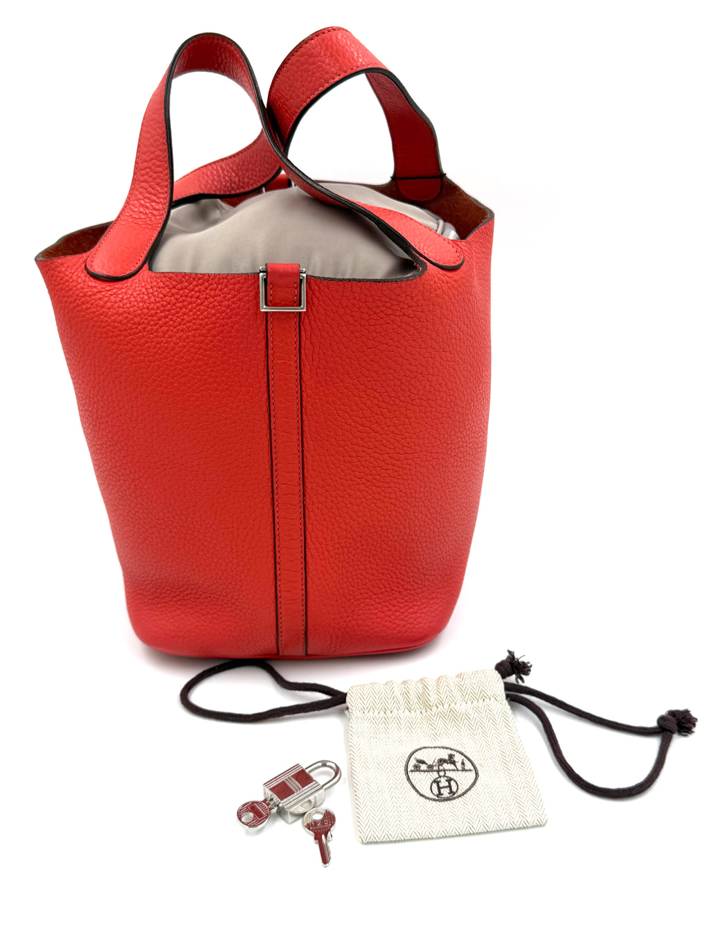 Pre-Owned Hermes Picotin 18 PM Rose Jaipur Taurillon Clemence Lock Bag - Authenticated
