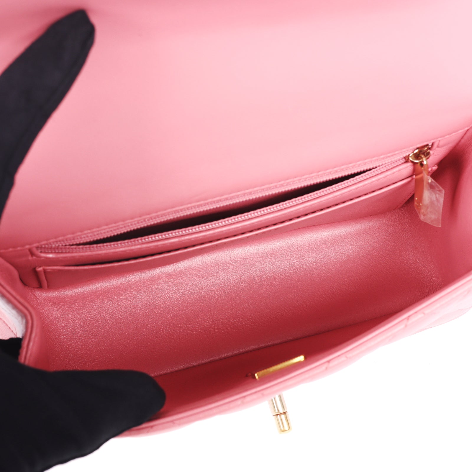 Pre-Owned Chanel Mini Flap Top Handle Bag Pink Gold Hardware - Authenticated