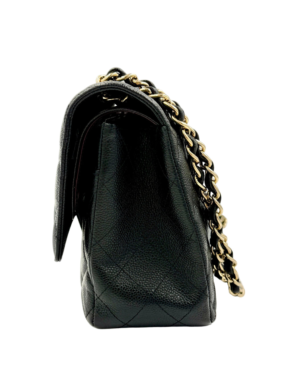 Pre-owned Chanel Black Caviar Jumbo Double Flap Gold Hardware - Authenticated