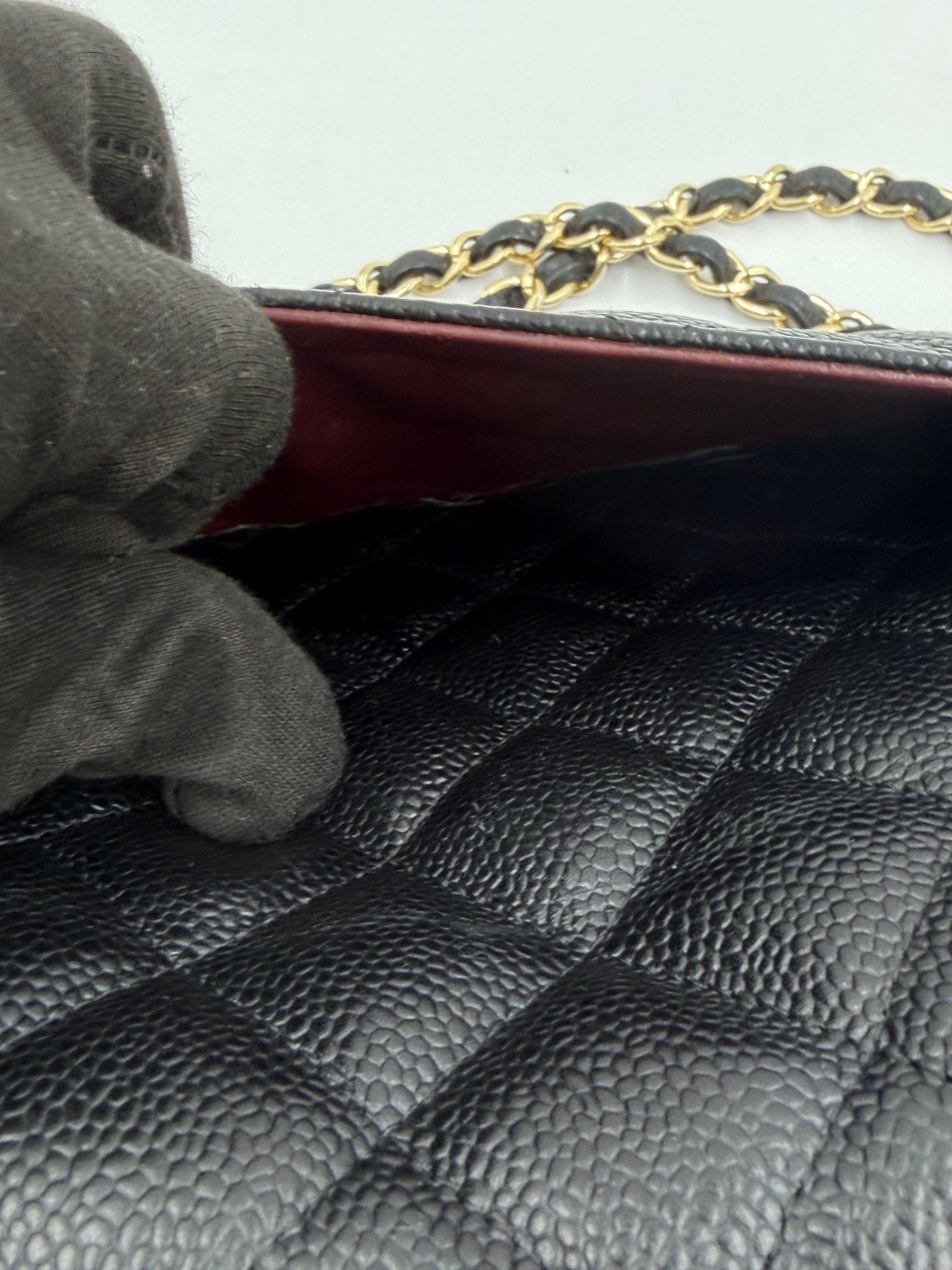 Pre-owned Chanel Black Caviar Jumbo Double Flap Gold Hardware - Authenticated