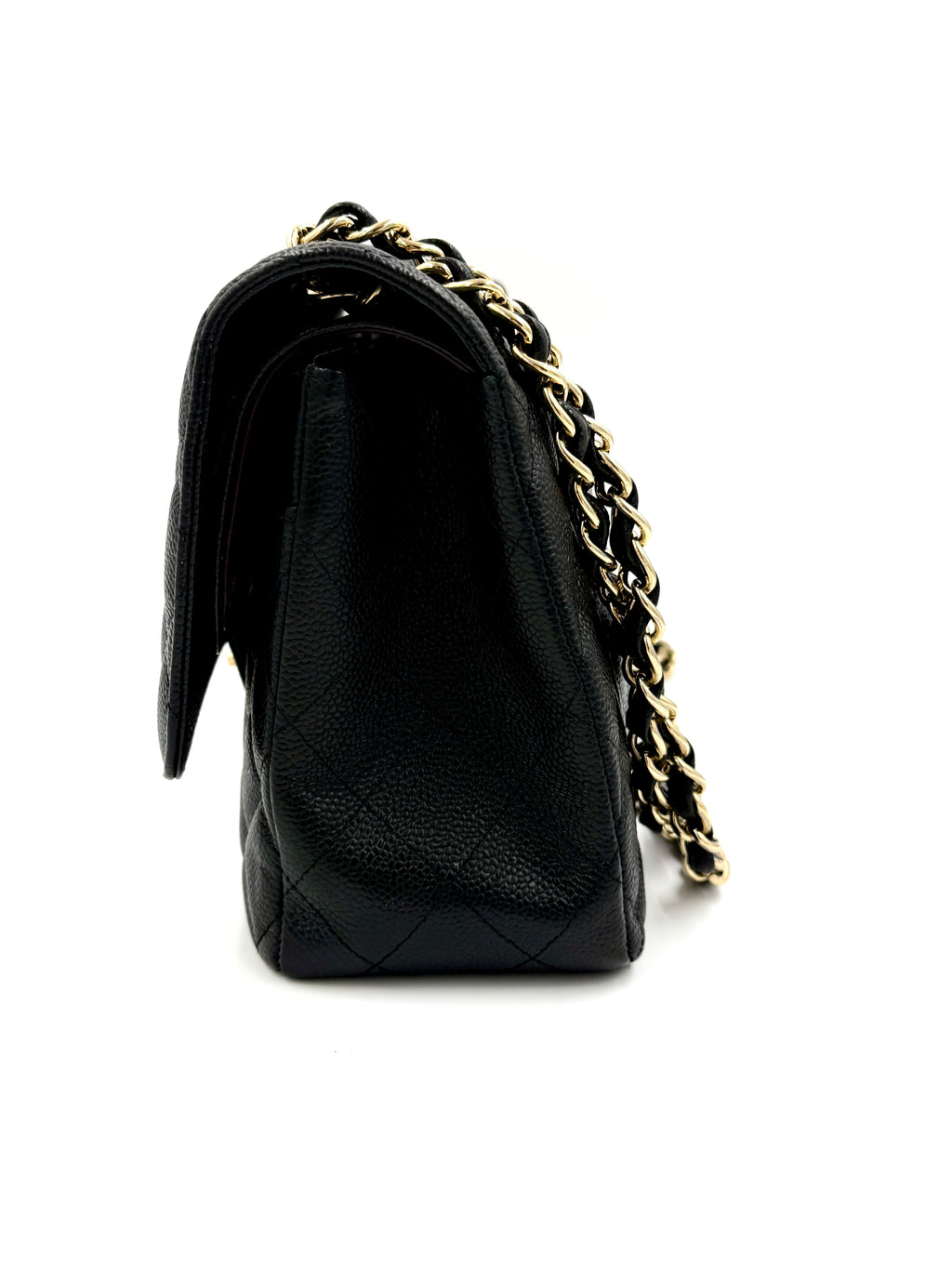 Pre-owned Chanel Black Caviar Jumbo Double Flap Gold Hardware - Authenticated