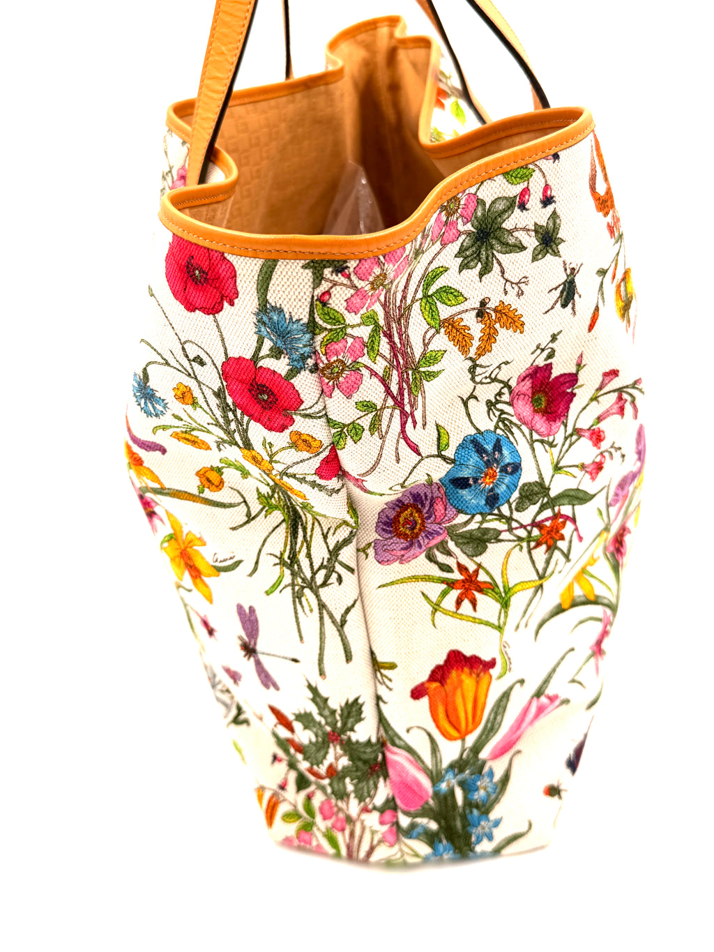 Pre-Owned Gucci Botanical Floral Canvas Print XL Tote Bag - Authenticated