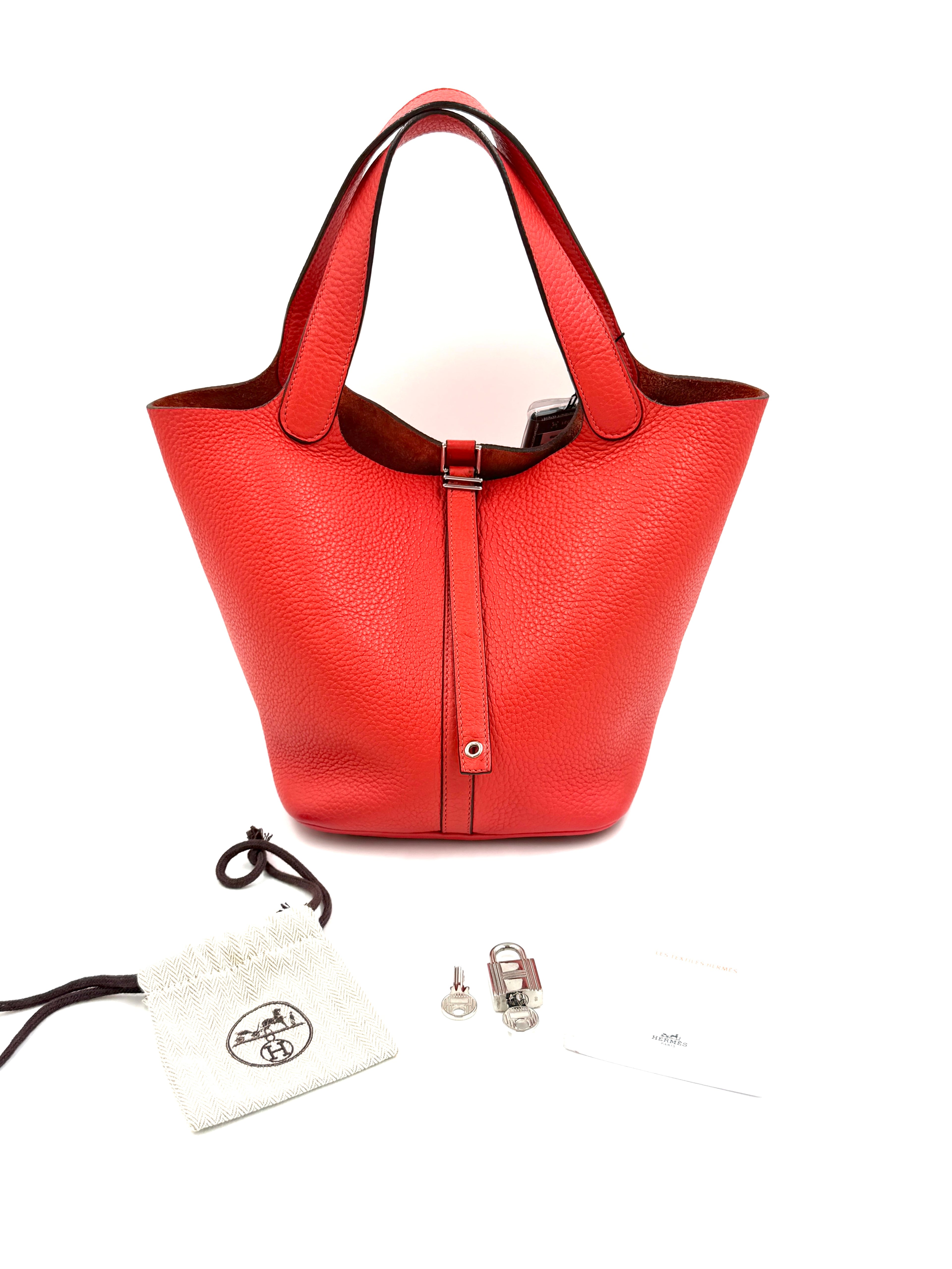 Pre-Owned Hermes Picotin 18 PM Rose Jaipur Taurillon Clemence Lock Bag - Authenticated