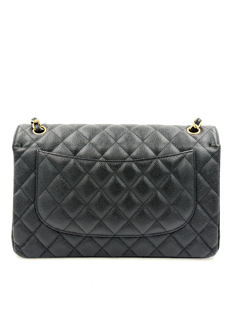 Pre-owned Chanel Black Caviar Jumbo Double Flap Gold Hardware - Authenticated