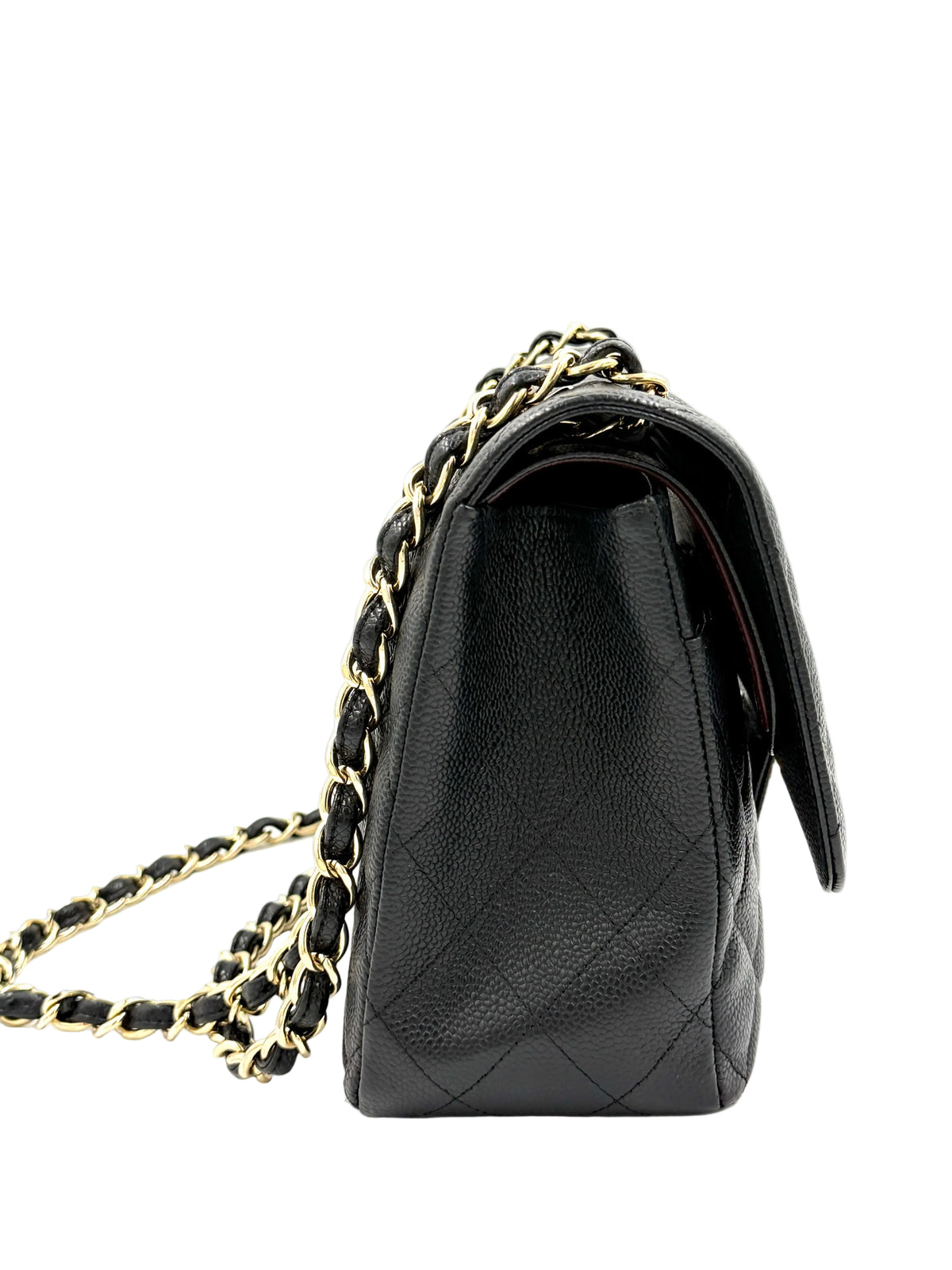 Pre-owned Chanel Black Caviar Jumbo Double Flap Gold Hardware - Authenticated