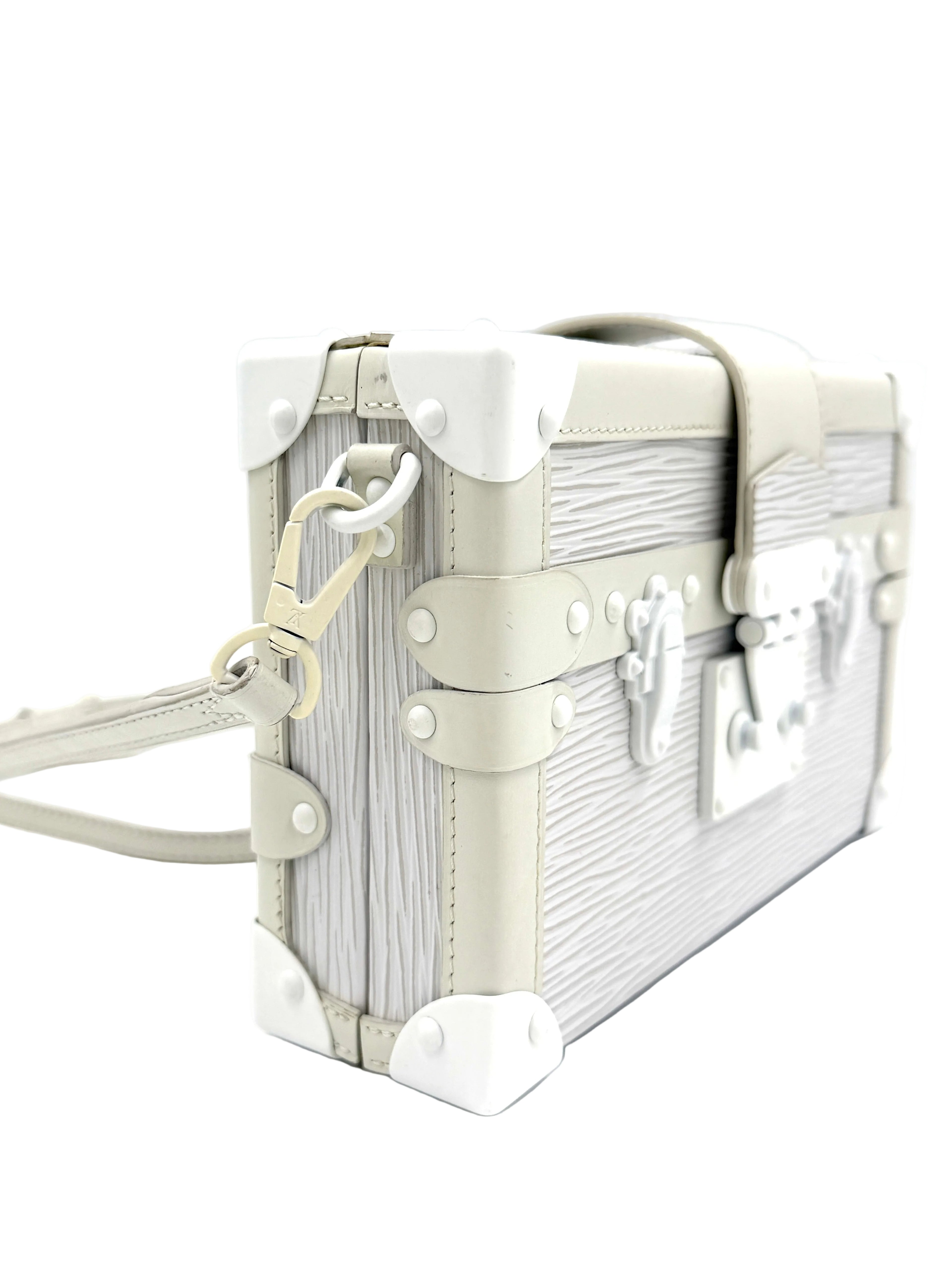 Pre-Owned Louis Vuitton Epi Monochrome White Petite Malle - Authenticated