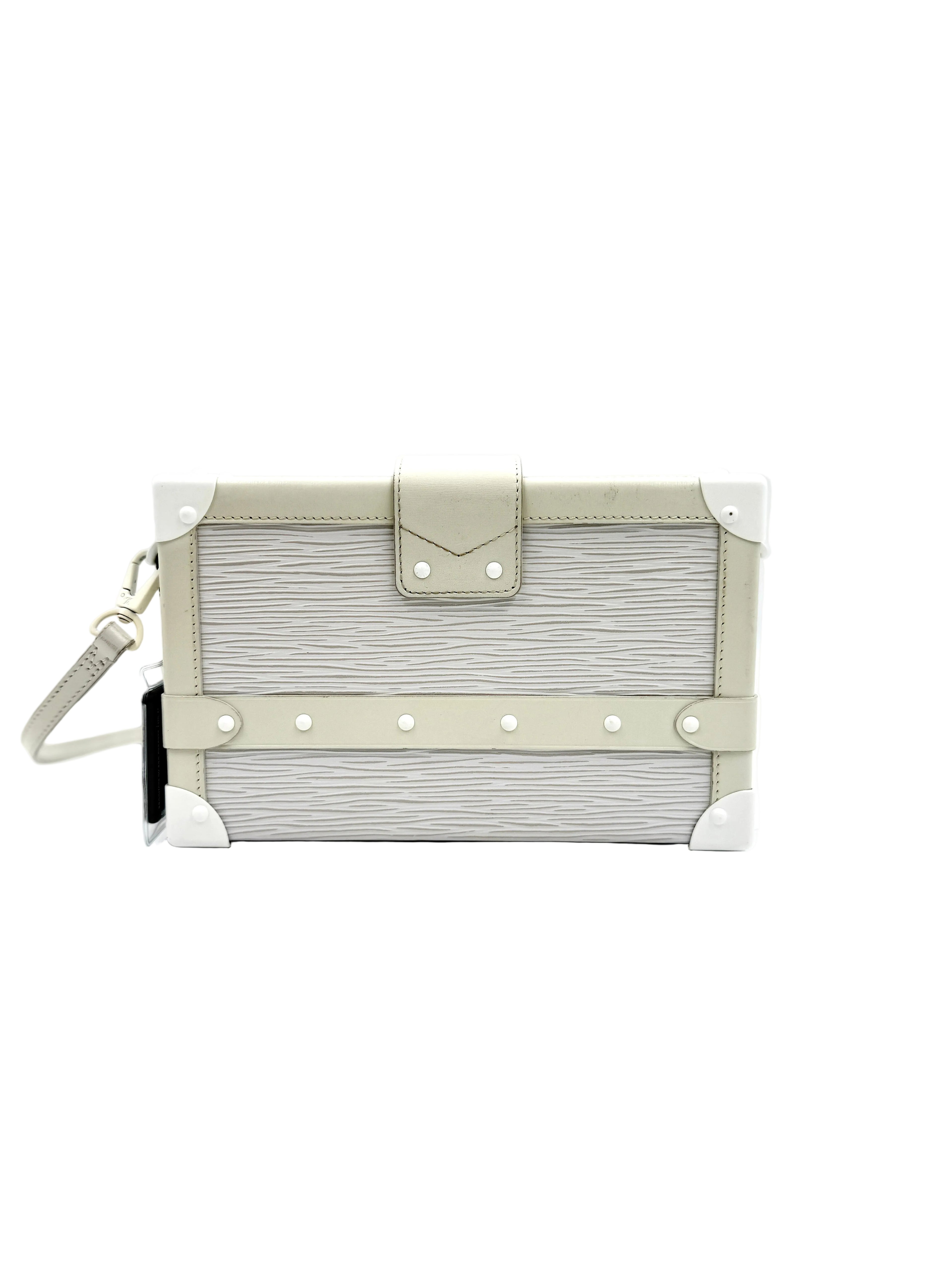Pre-Owned Louis Vuitton Epi Monochrome White Petite Malle - Authenticated