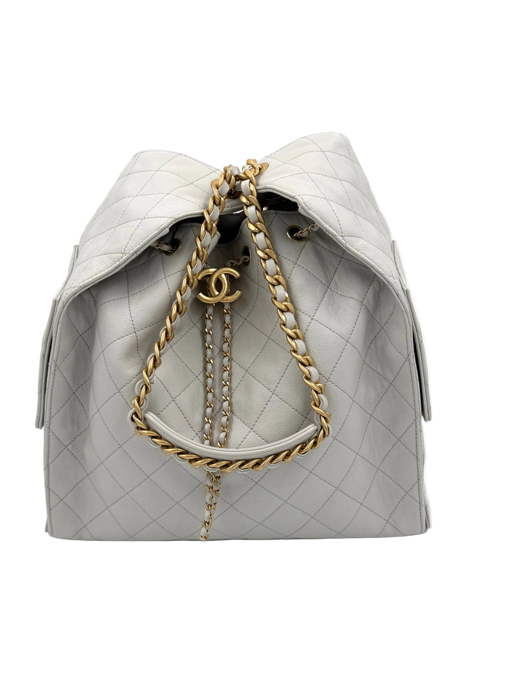 Pre-owned Chanel 25 Hobo Light Gray Caviar Leather Gold Hardware Medium - Authenticated