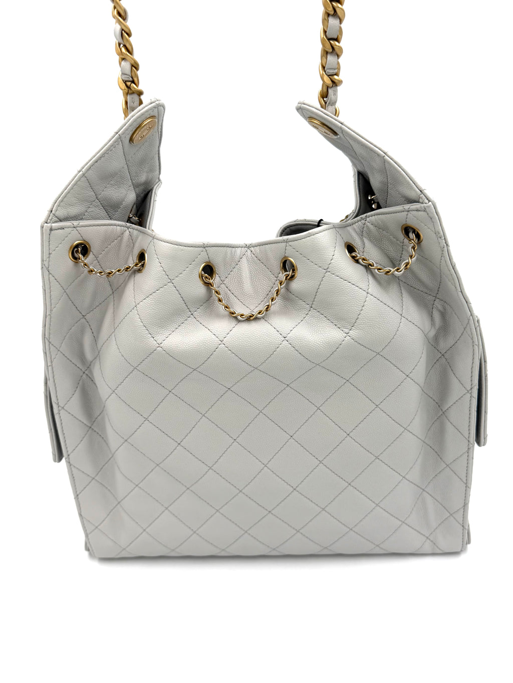 Pre-owned Chanel 25 Hobo Light Gray Caviar Leather Gold Hardware Medium - Authenticated