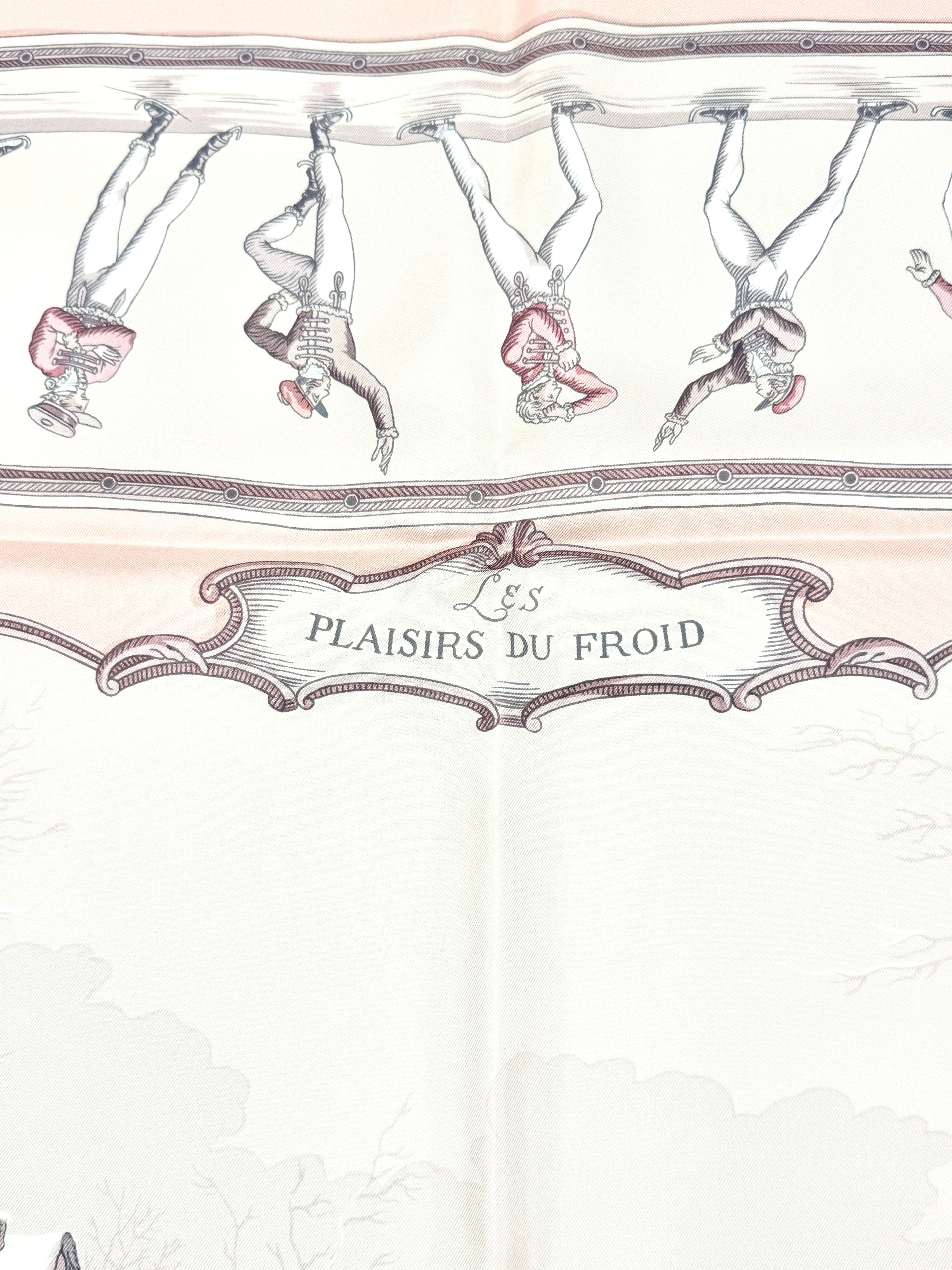 Pre-owned Hermès Plaisirs Du Froid Silk Scarf and Box