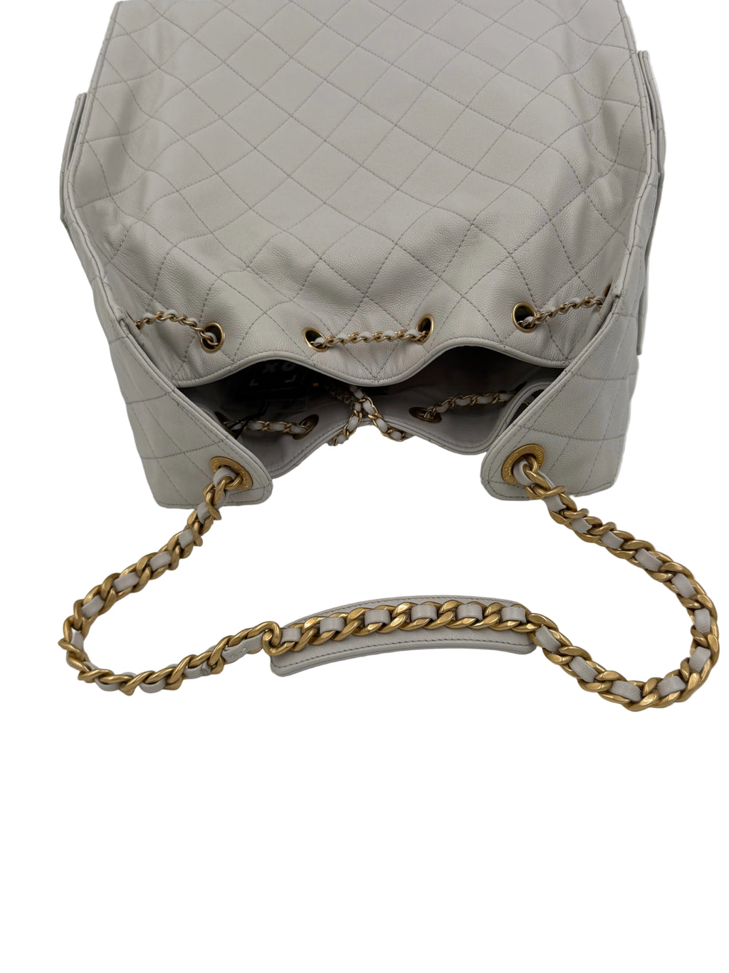Pre-owned Chanel 25 Hobo Light Gray Caviar Leather Gold Hardware Medium - Authenticated