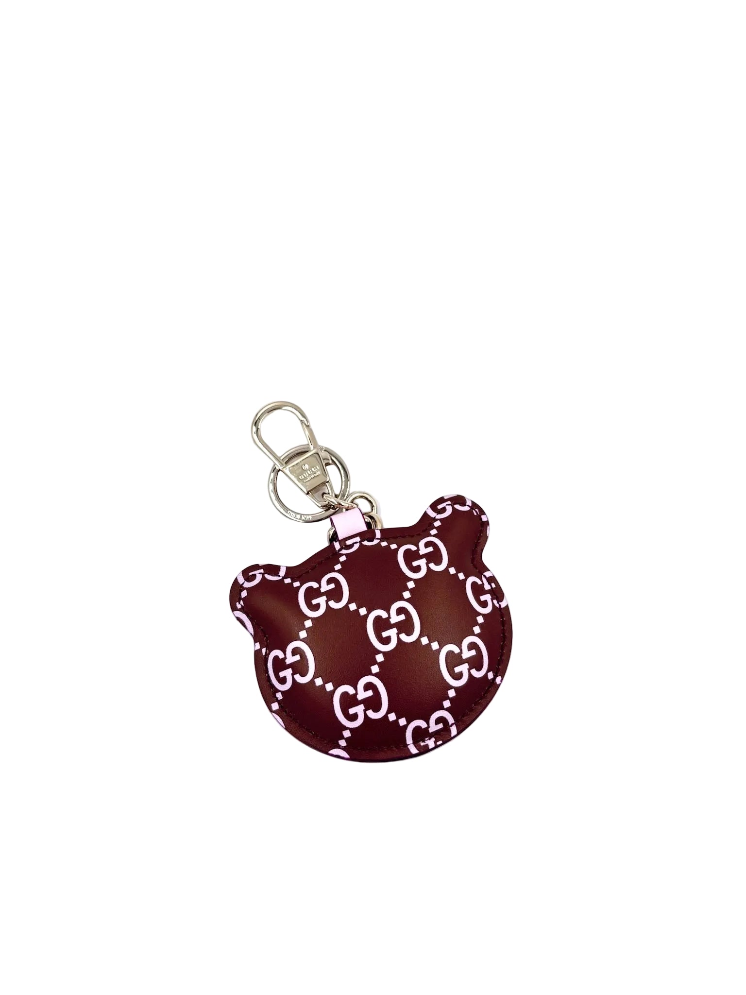 Pre-owned Gucci Panda Leather Bag Charm GG Monogram Canvas
