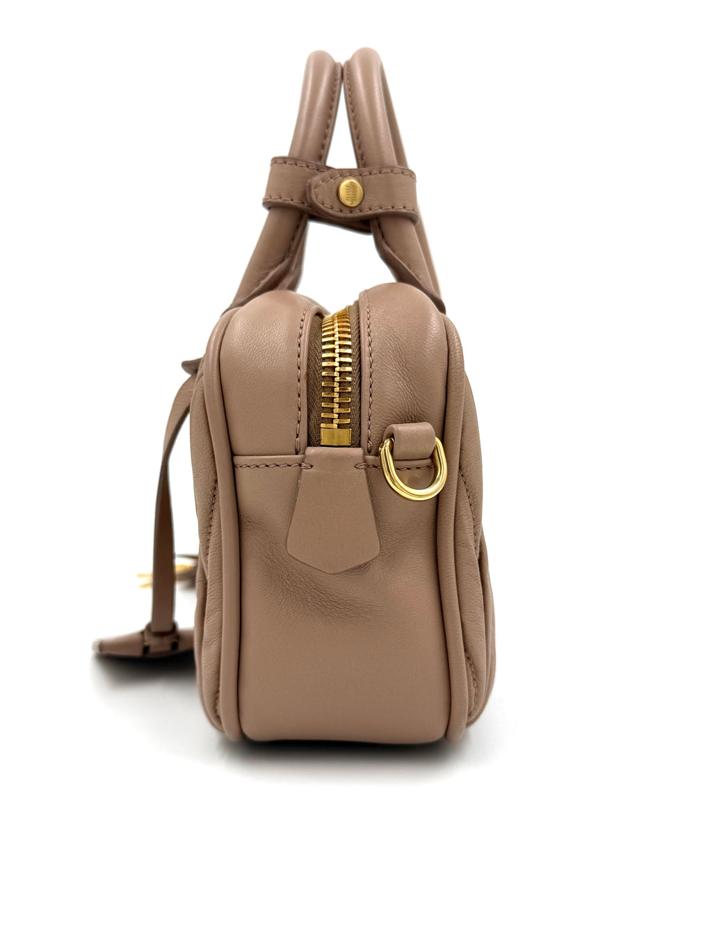 Pre-owned Miu Miu Arcadie Beige Nappa Leather Matelassé - Authenticated