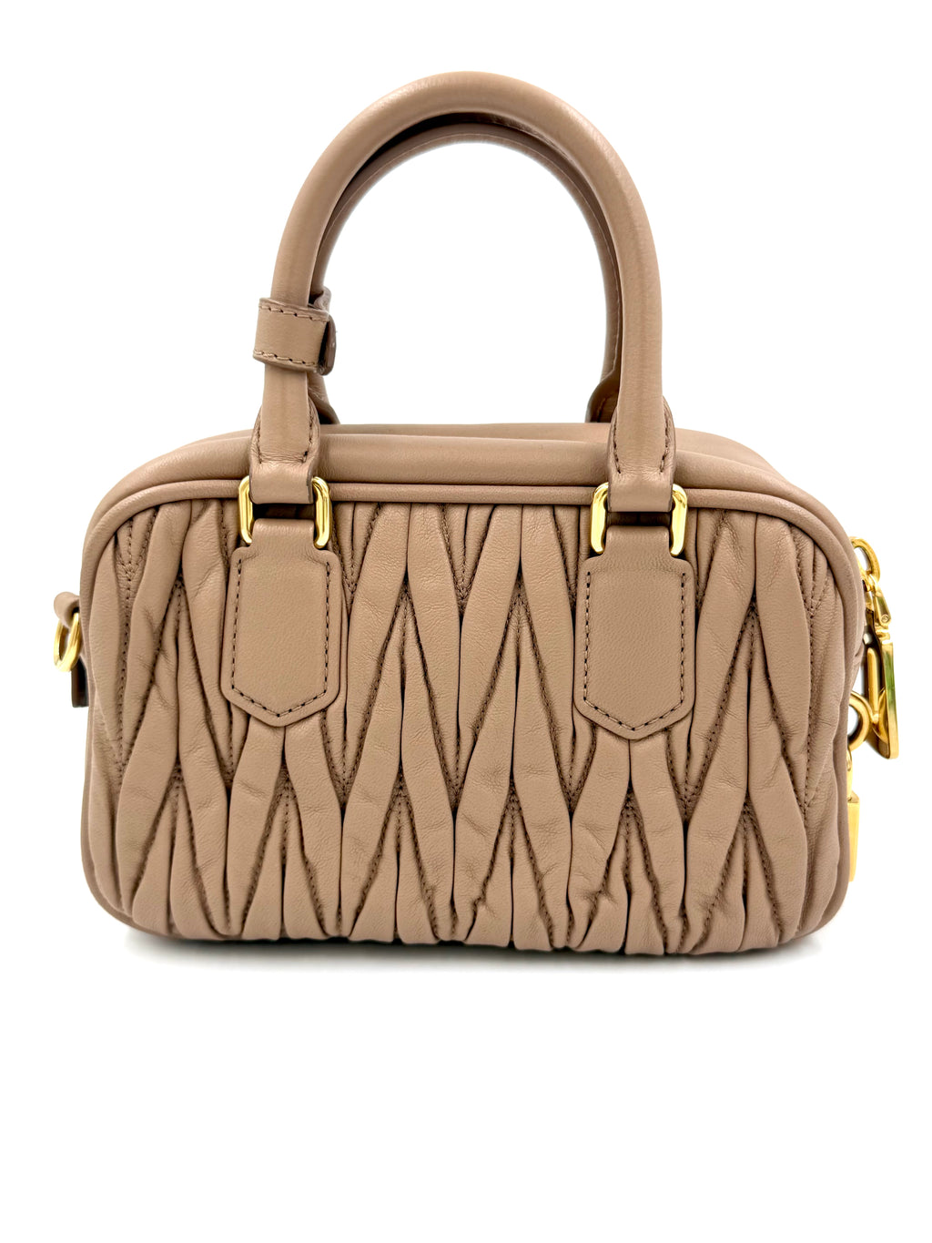 Pre-owned Miu Miu Arcadie Beige Nappa Leather Matelassé - Authenticated