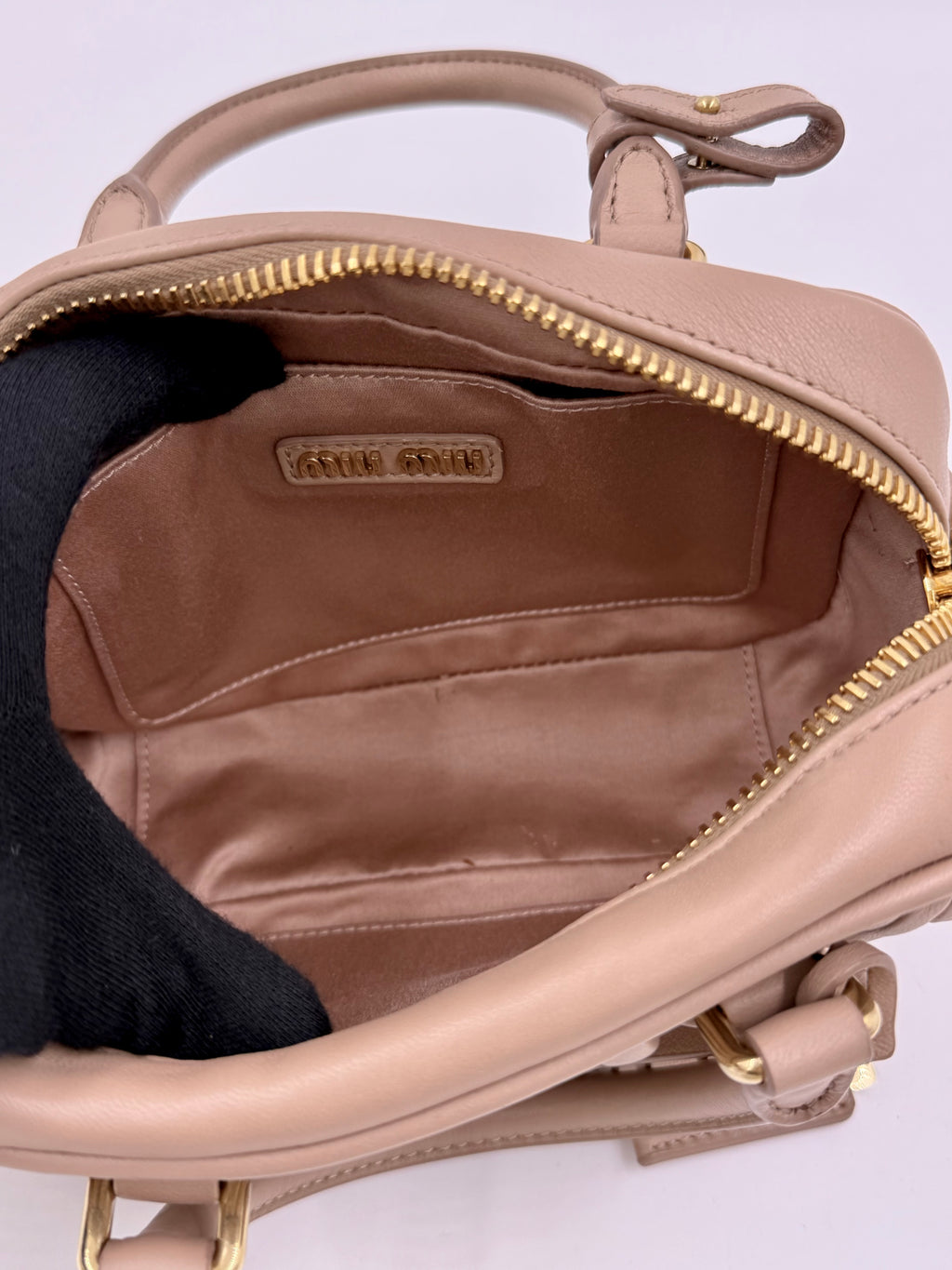 Pre-owned Miu Miu Arcadie Beige Nappa Leather Matelassé - Authenticated