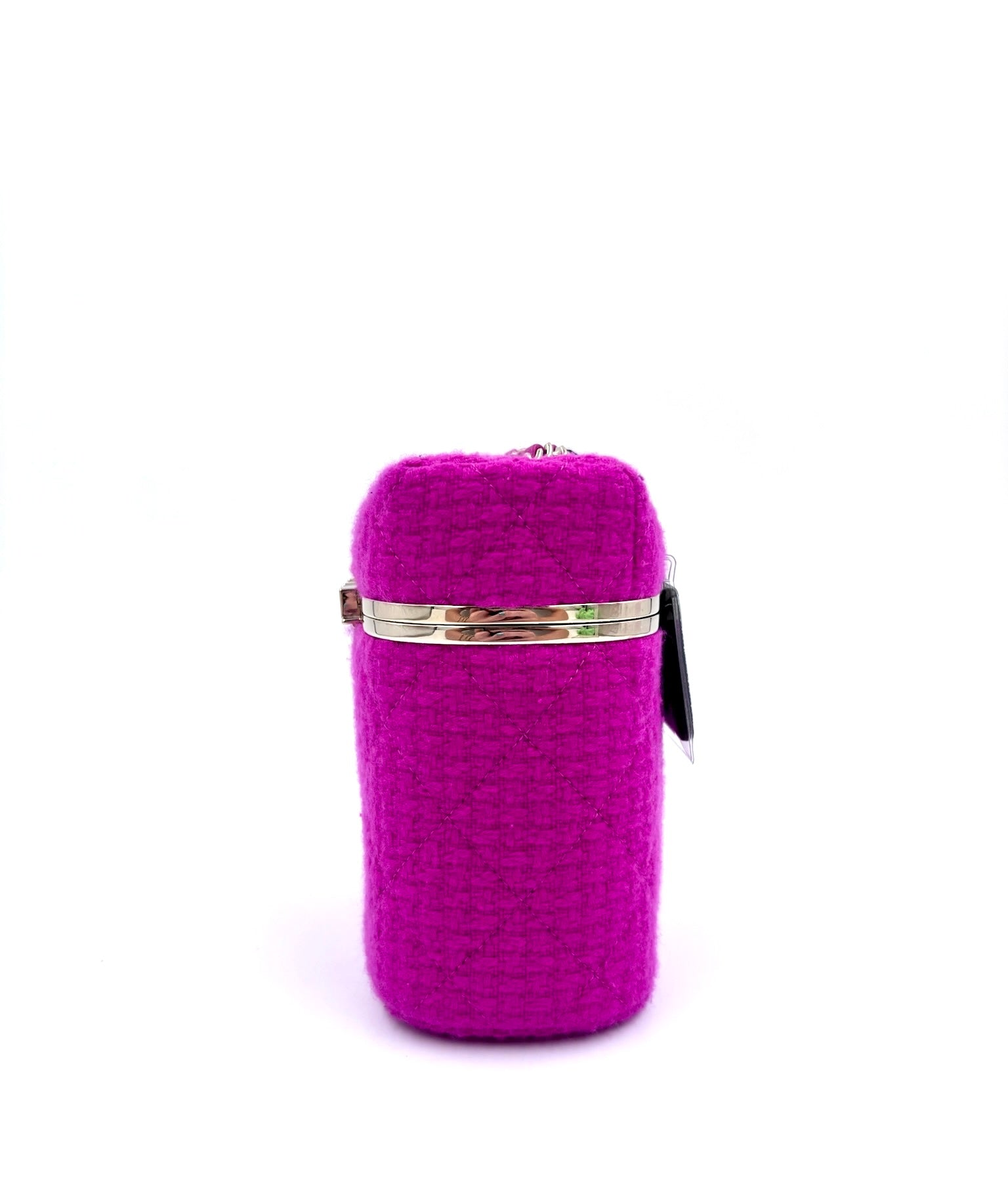 Pre-owned Chanel Quilted Cashmere Tweed Small Logo Vanity Case - Authenticated