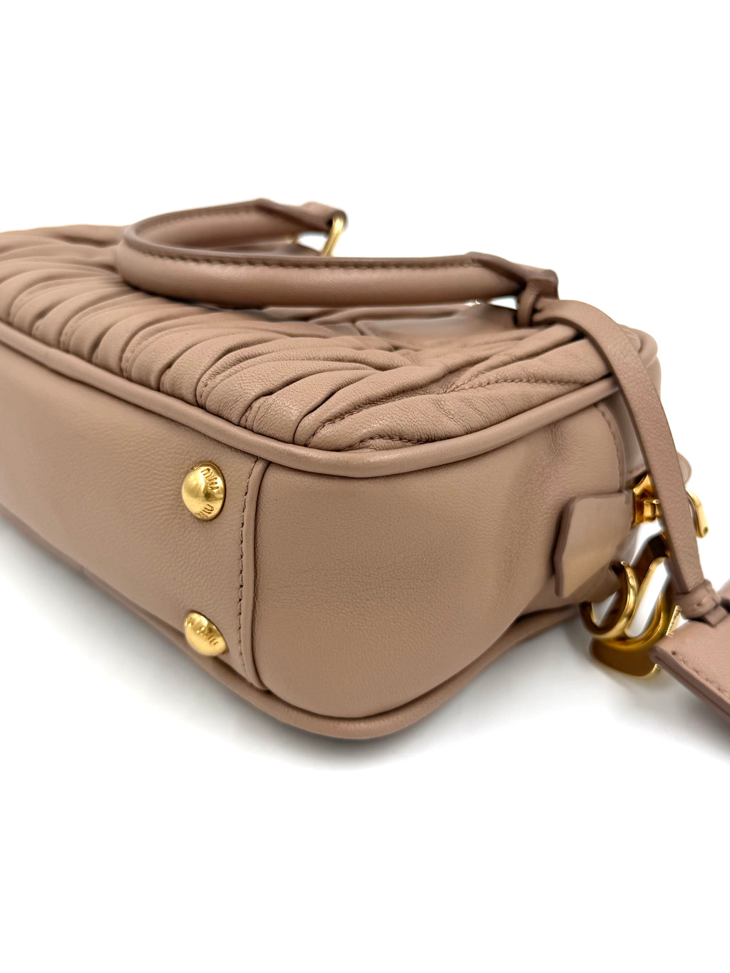 Pre-owned Miu Miu Arcadie Beige Nappa Leather Matelassé - Authenticated