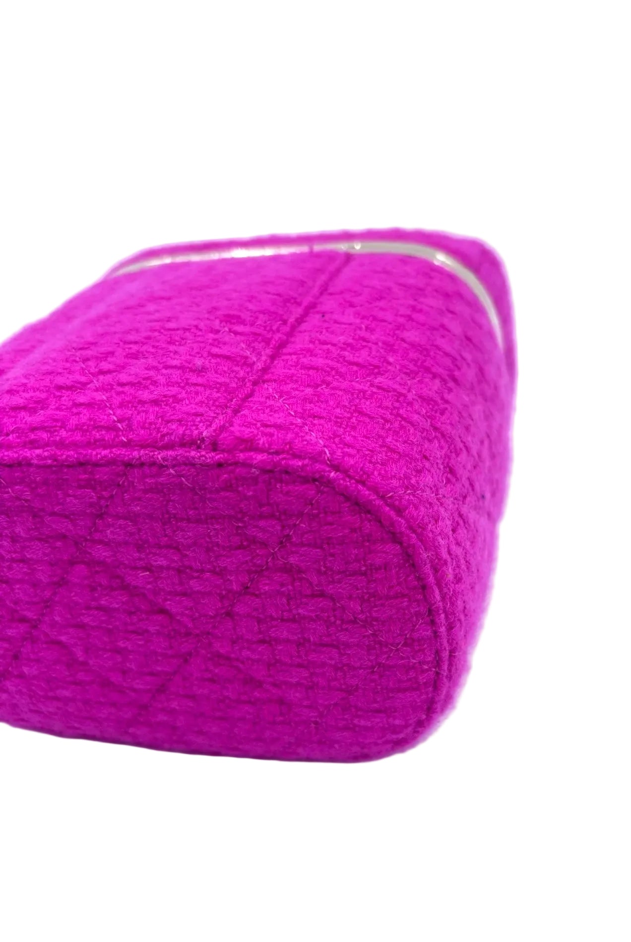 Pre-owned Chanel Quilted Cashmere Tweed Small Logo Vanity Case - Authenticated