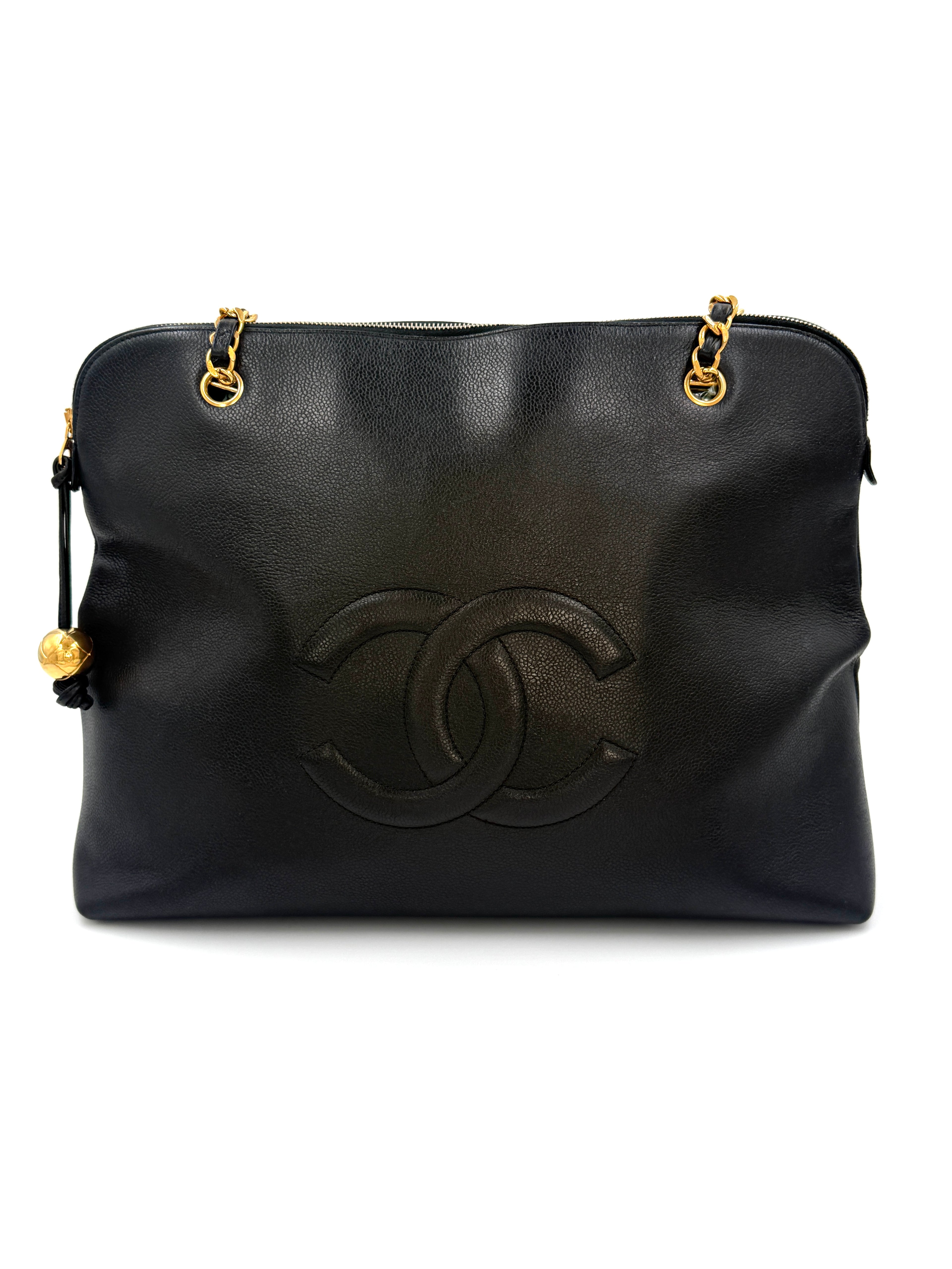 Pre-Owned Chanel Caviar Leather CC Shoulder Bag Series 3 1994-1996 - Authenticated