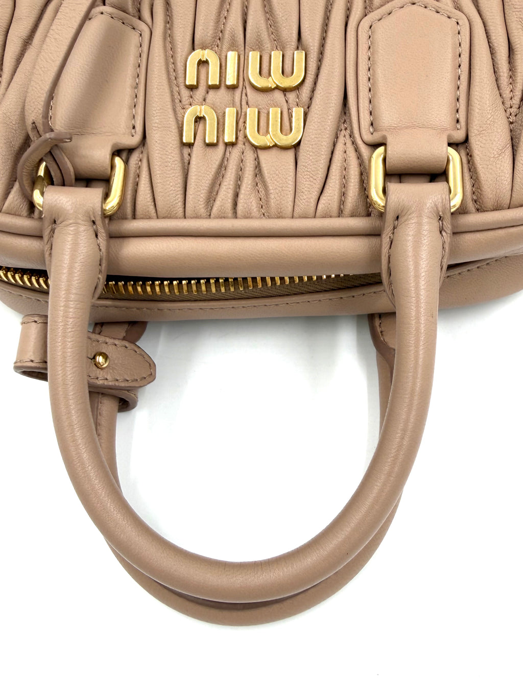 Pre-owned Miu Miu Arcadie Beige Nappa Leather Matelassé - Authenticated