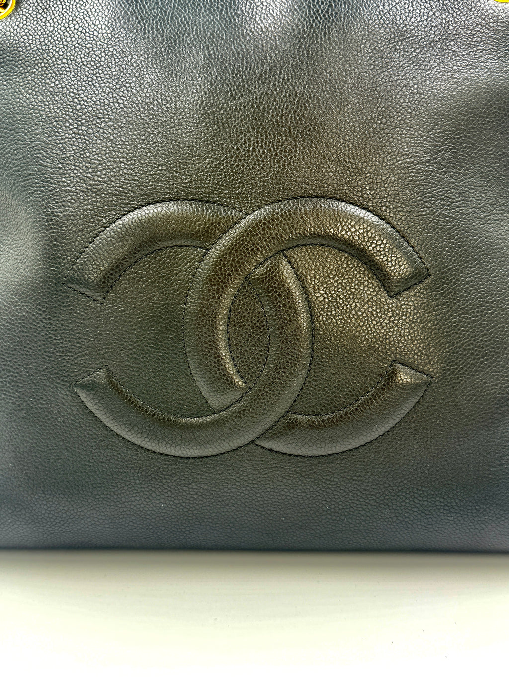 Pre-Owned Chanel Caviar Leather CC Shoulder Bag Series 3 1994-1996 - Authenticated