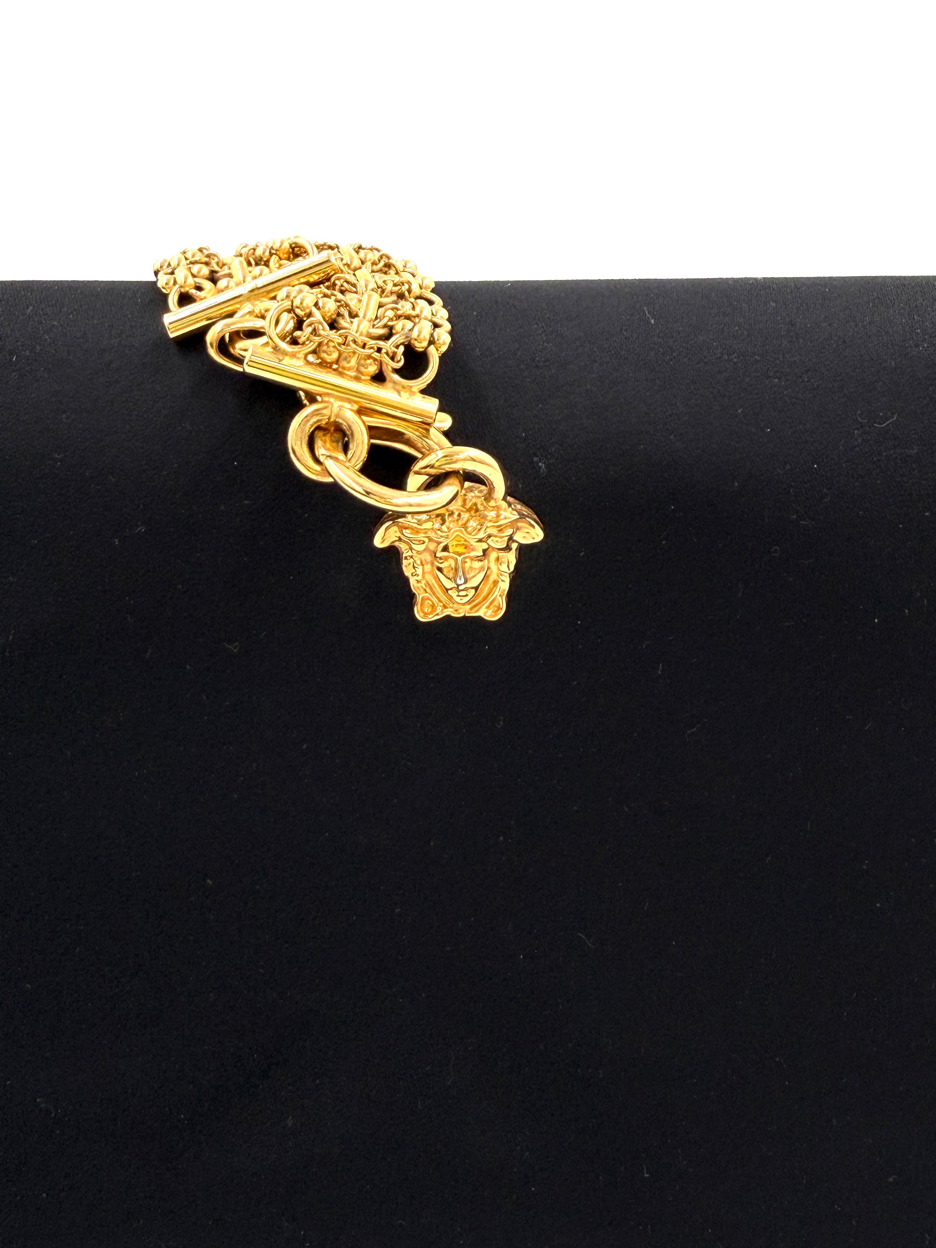Pre-Owned Versace Satin Cargo Evening Bag with Chain Handle - Authenticated