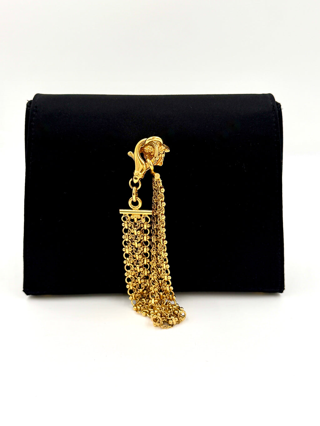Pre-Owned Versace Satin Cargo Evening Bag with Chain Handle - Authenticated