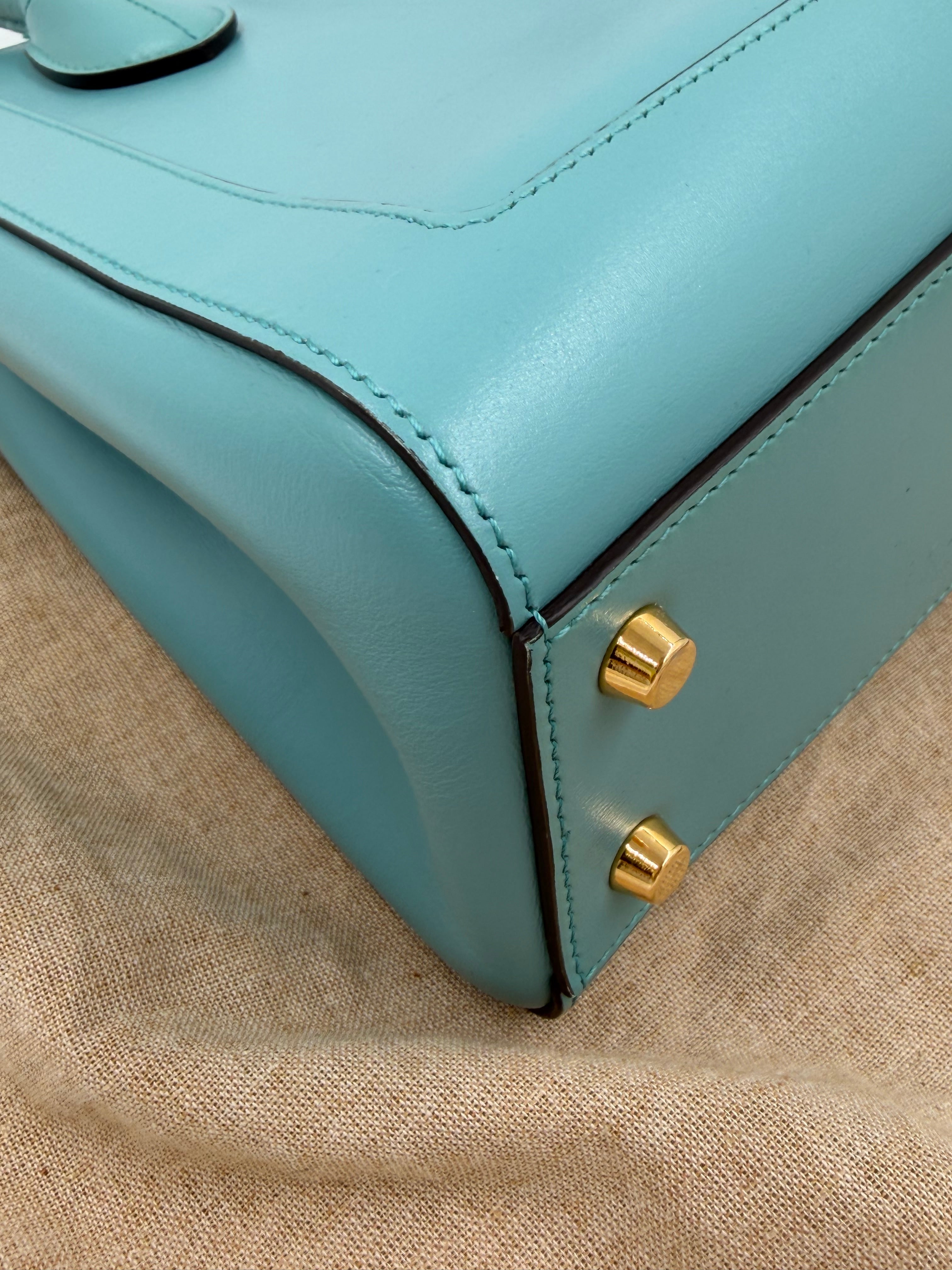 Pre-owned Gucci Jackie 1961 Medium Tote, Dusty Azure Calfskin - Authenticated
