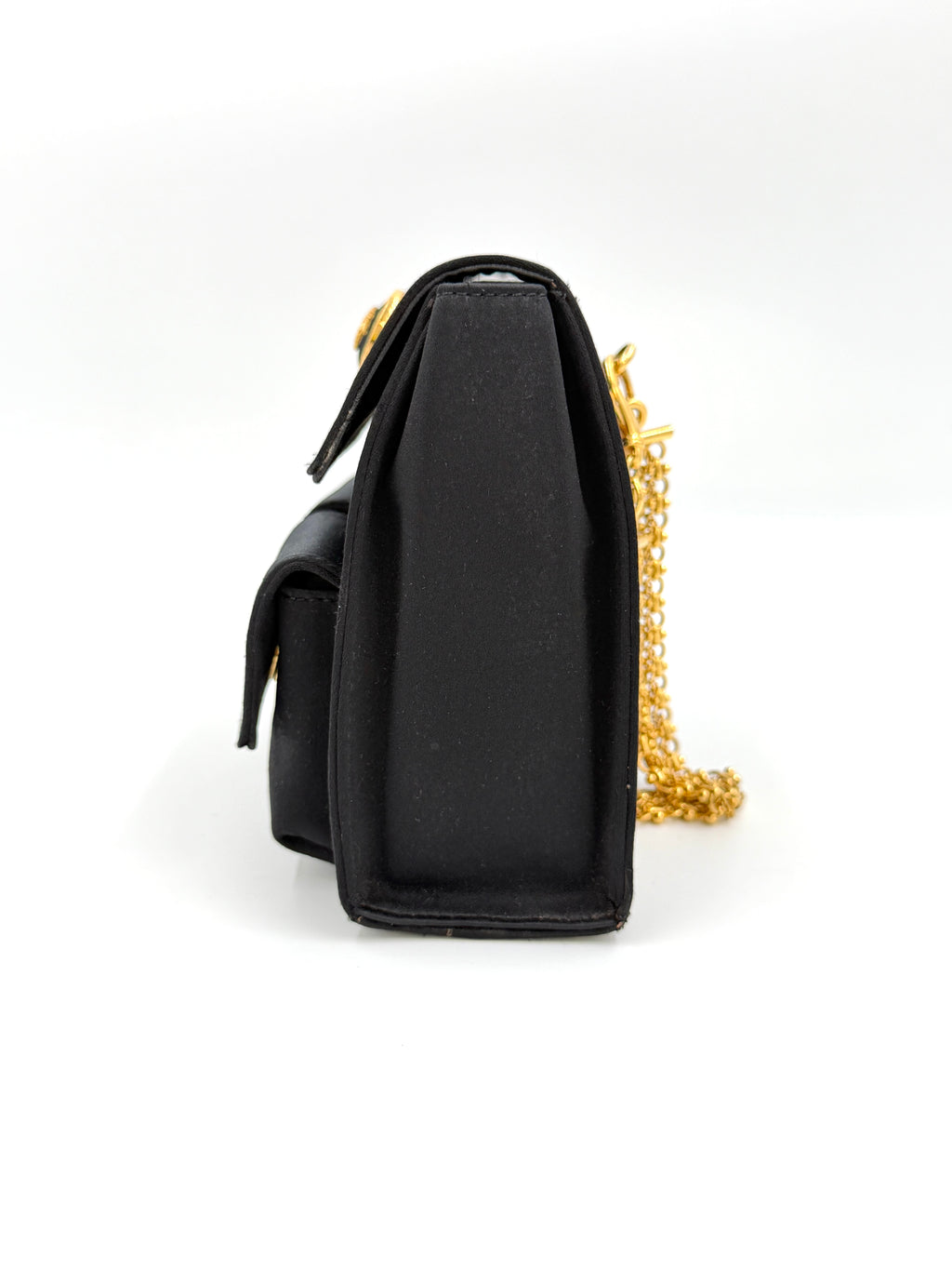 Pre-Owned Versace Satin Cargo Evening Bag with Chain Handle - Authenticated