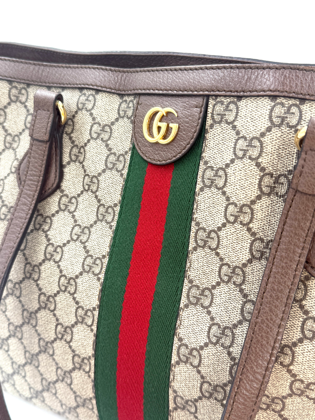 Pre-Owned Gucci GG Supreme Monogram Ophidia Large Tote - Authenticated