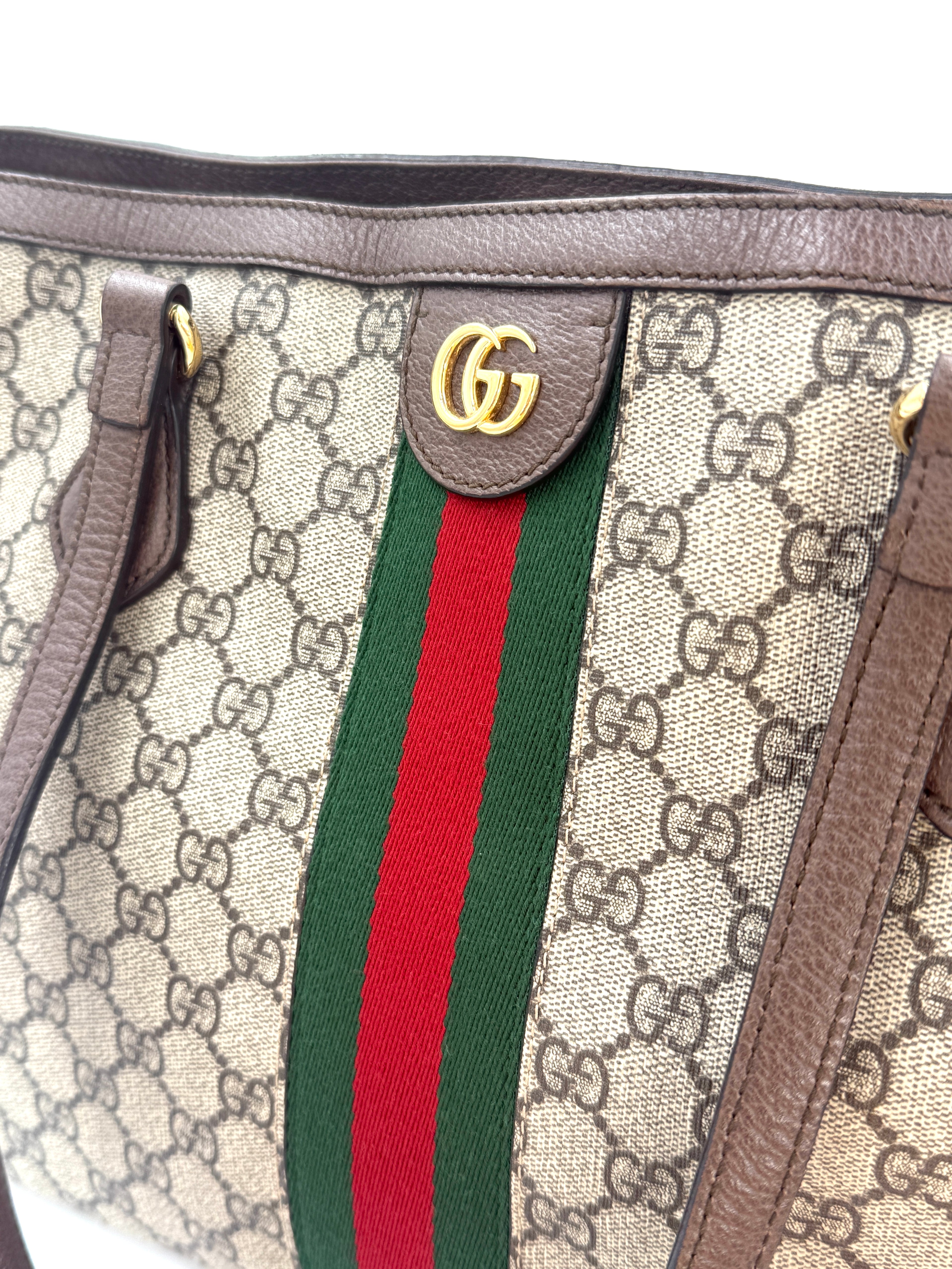Pre-Owned Gucci GG Supreme Monogram Ophidia Large Tote - Authenticated