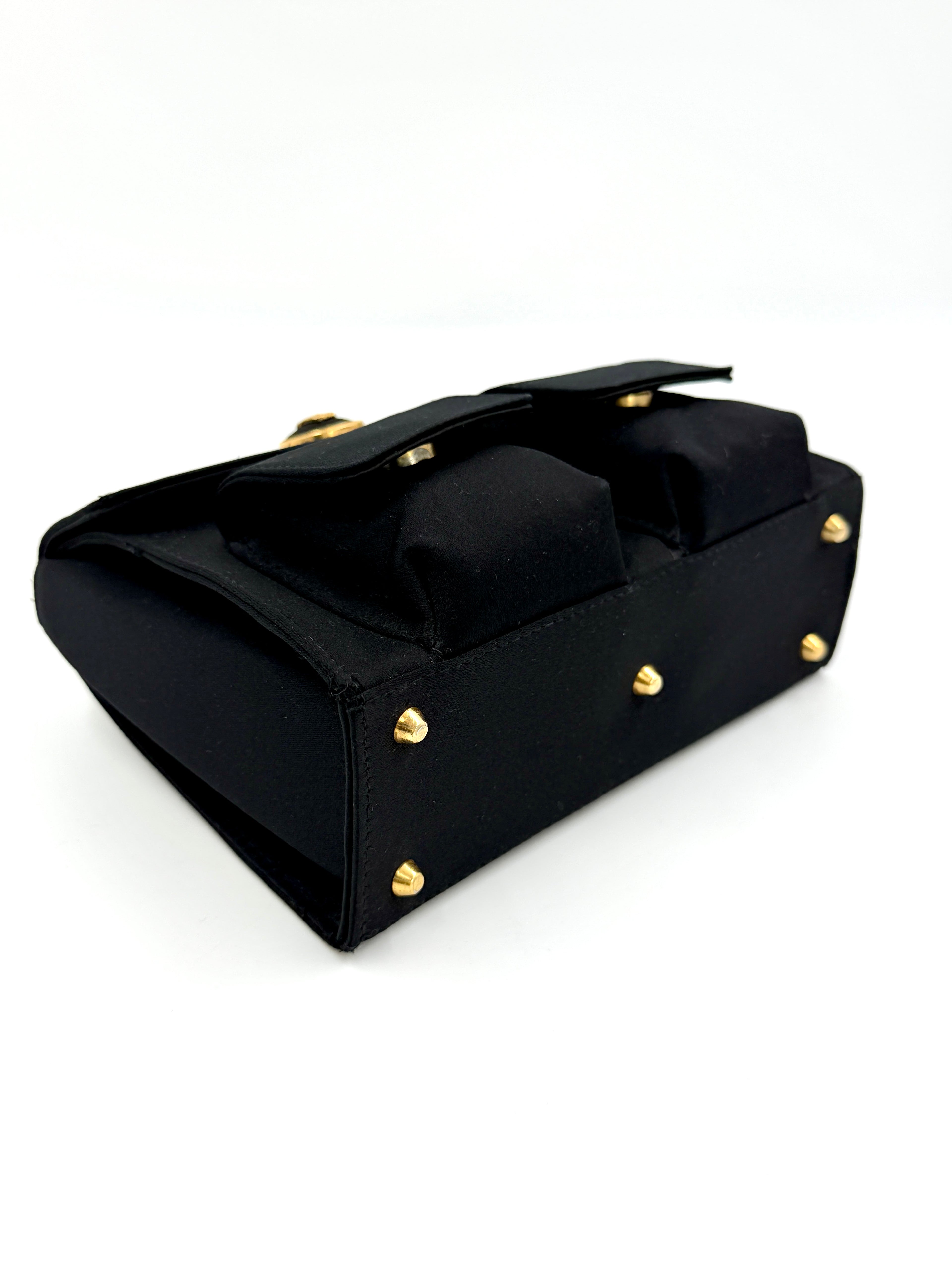 Pre-Owned Versace Satin Cargo Evening Bag with Chain Handle - Authenticated