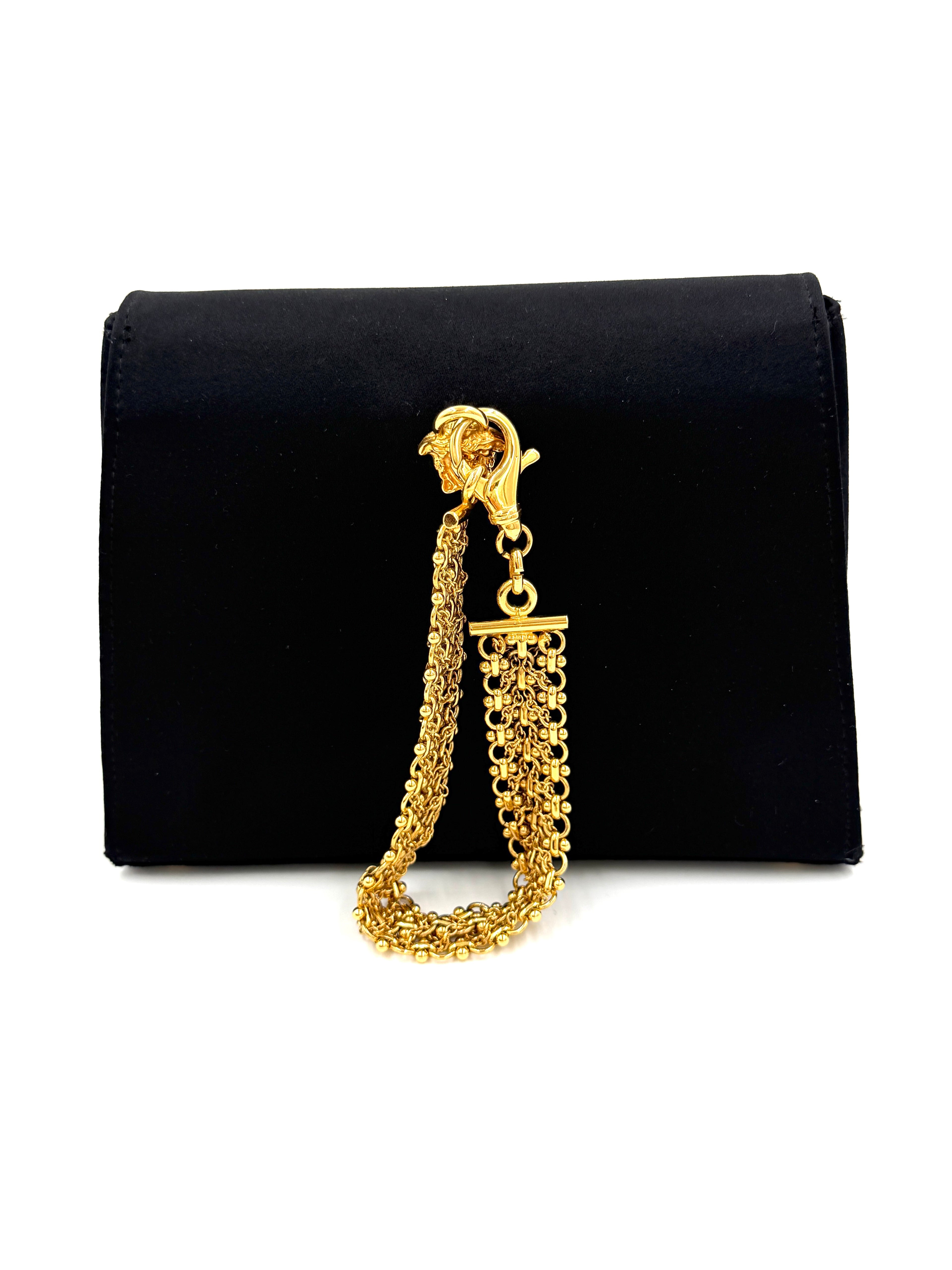 Pre-Owned Versace Satin Cargo Evening Bag with Chain Handle - Authenticated