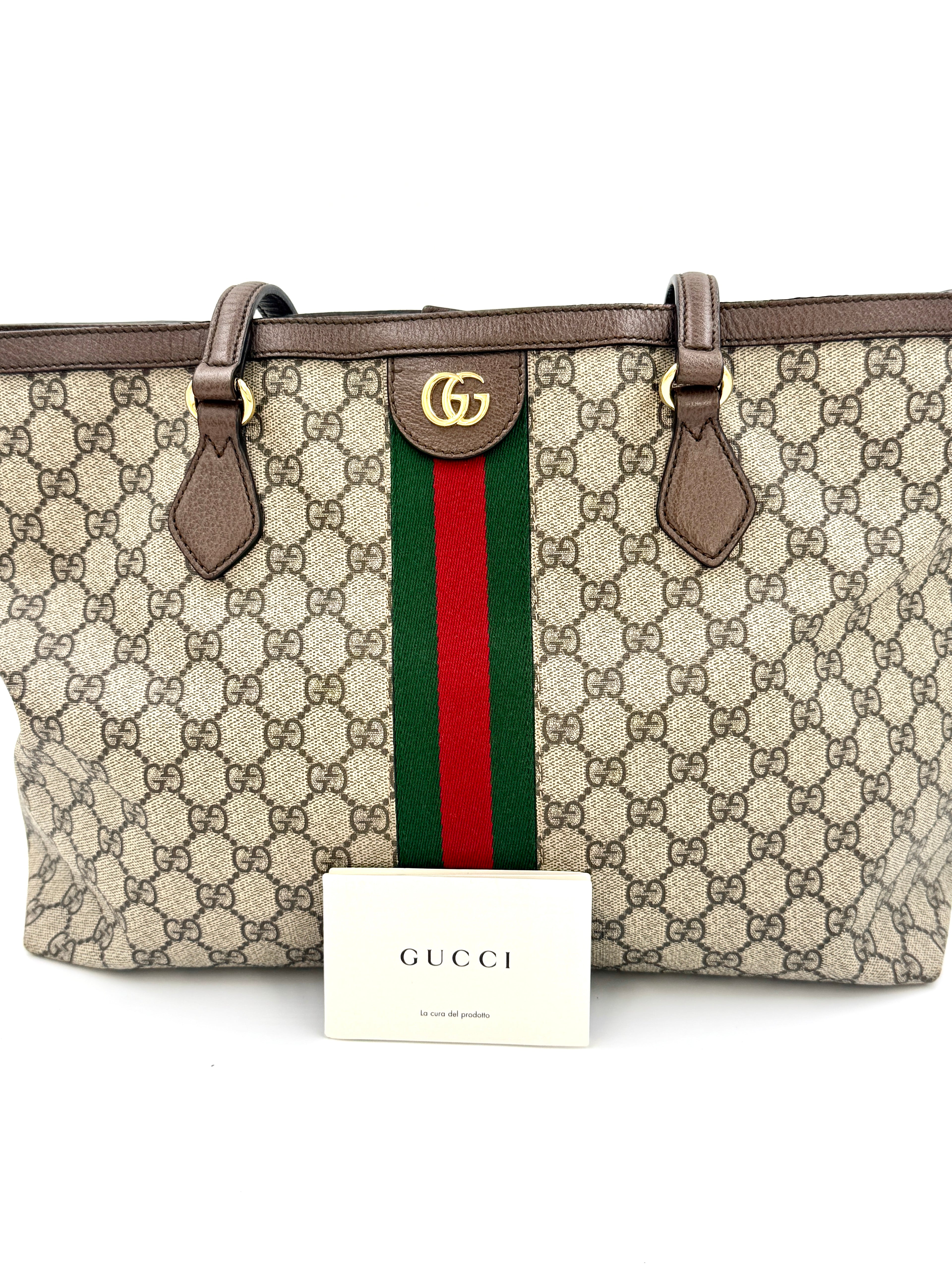 Pre-Owned Gucci GG Supreme Monogram Ophidia Large Tote - Authenticated