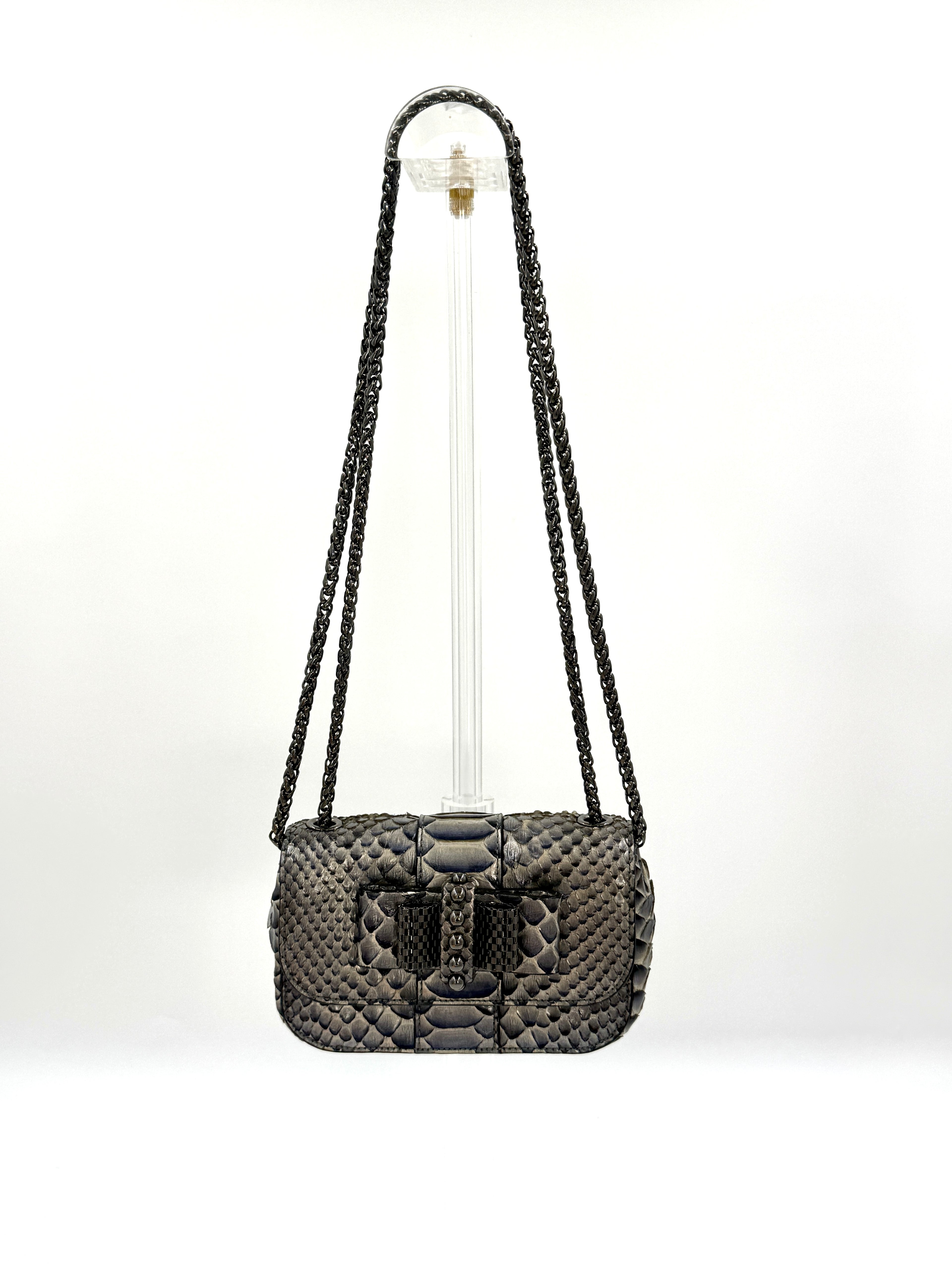 Pre-Owned Christian Louboutin Sweet Charity Mini Python Shoulder Bag - Authenticated