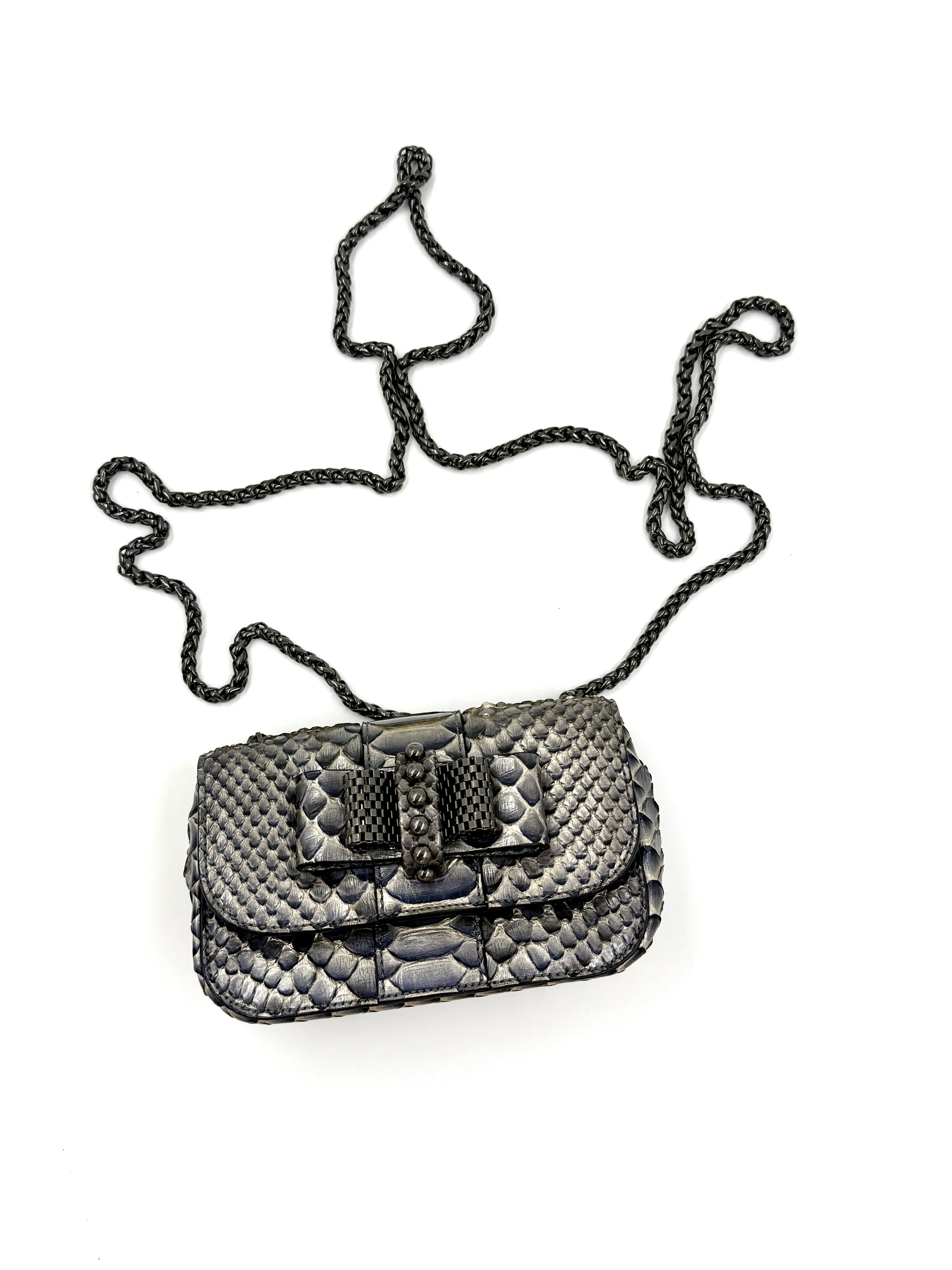 Pre-Owned Christian Louboutin Sweet Charity Mini Python Shoulder Bag - Authenticated
