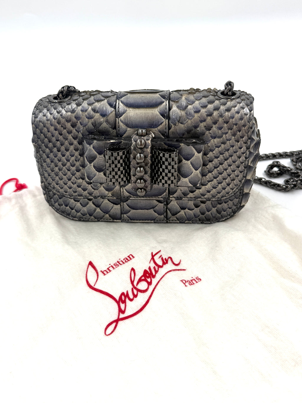 Pre-Owned Christian Louboutin Sweet Charity Mini Python Shoulder Bag - Authenticated