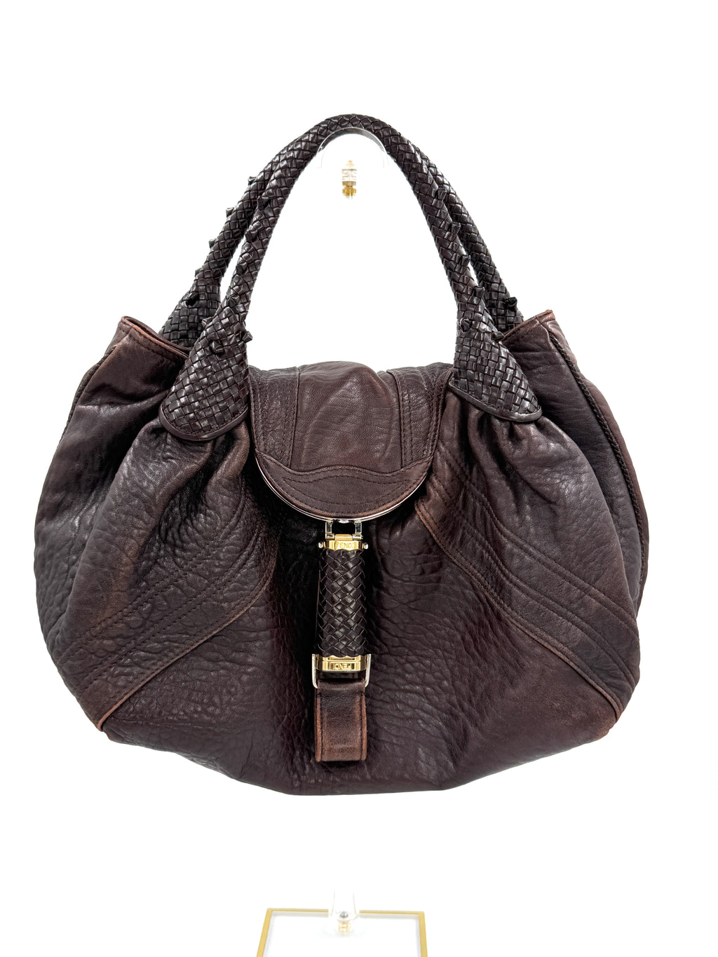 Pre-owned Fendi Spy Bag Brown Grained Leather - Authenticated