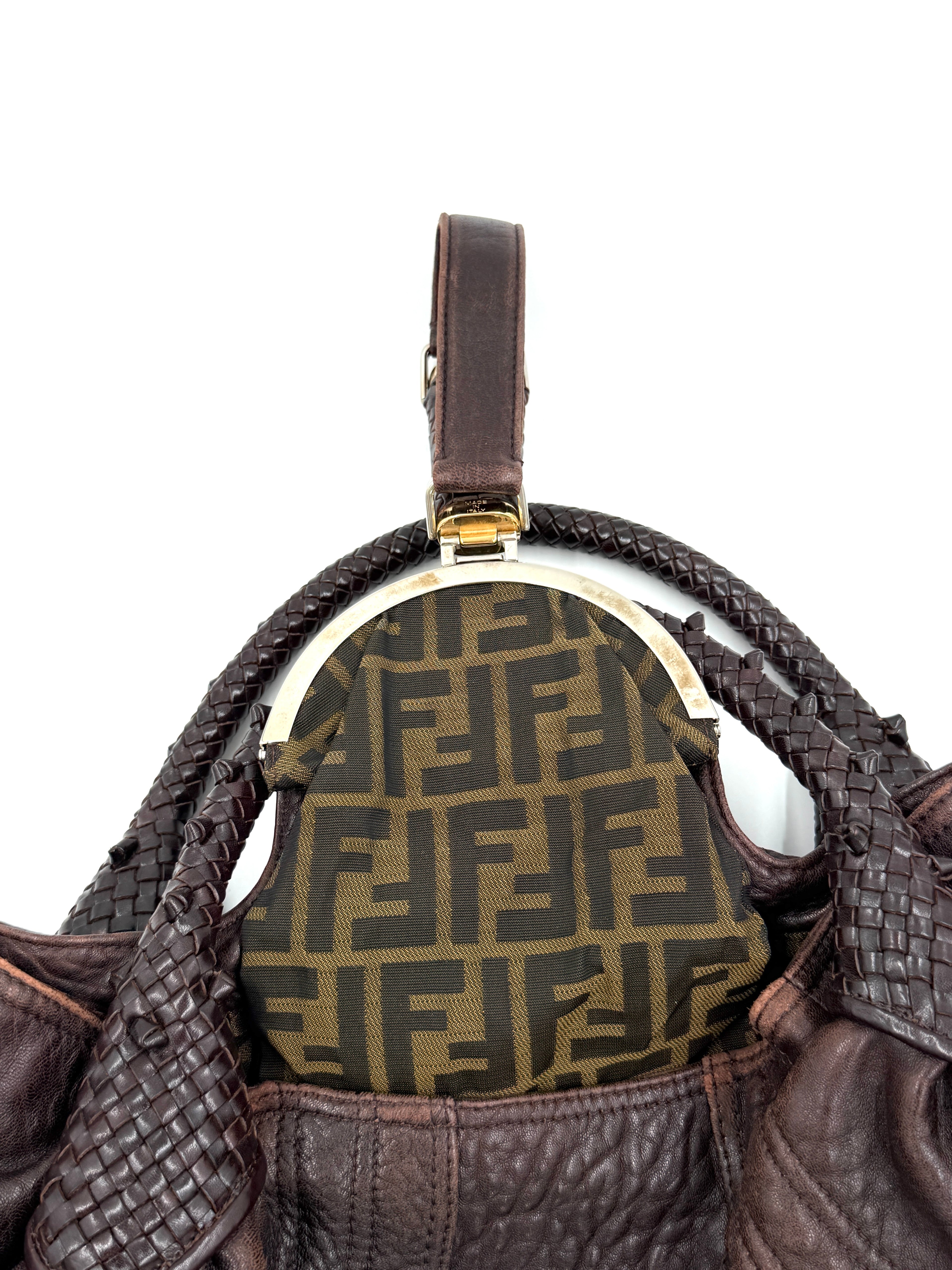 Pre-owned Fendi Spy Bag Brown Grained Leather - Authenticated