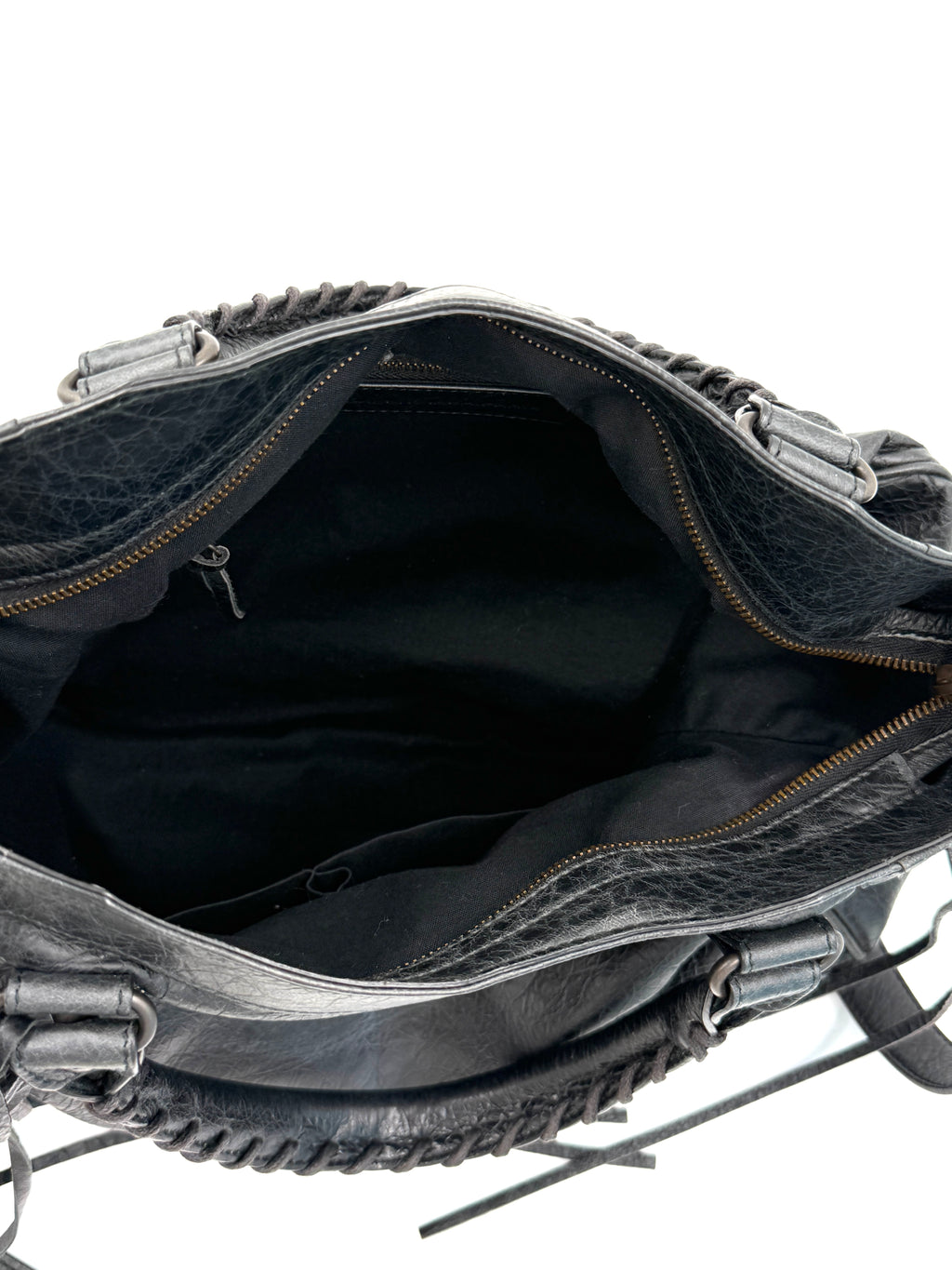 Pre-Owned BALENCIAGA Black Lambskin Leather Motorcycle Velo Bag - Authenticated