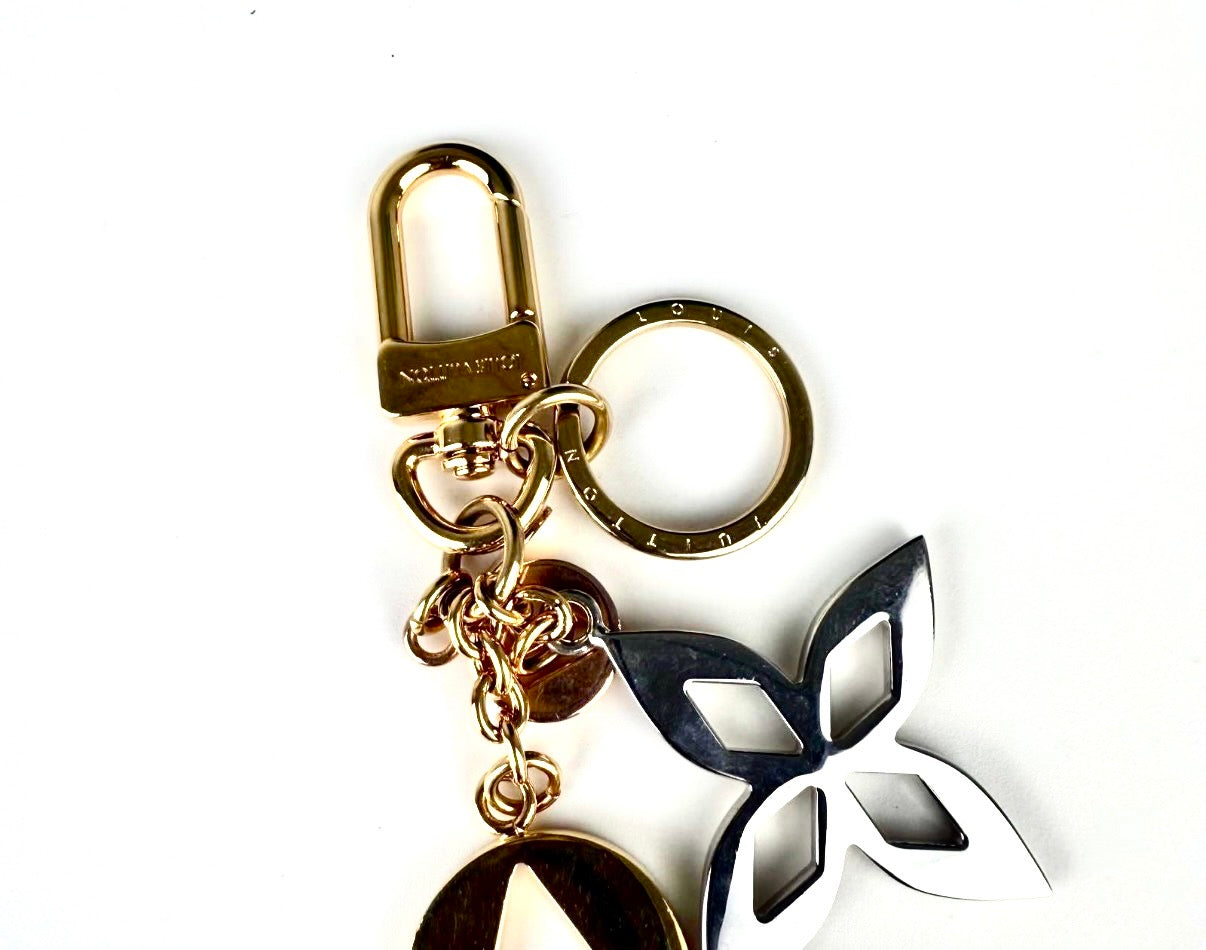 Pre-Owned Louis Vuitton Malletage Blossom Bag Charm Key Holder - Authenticated