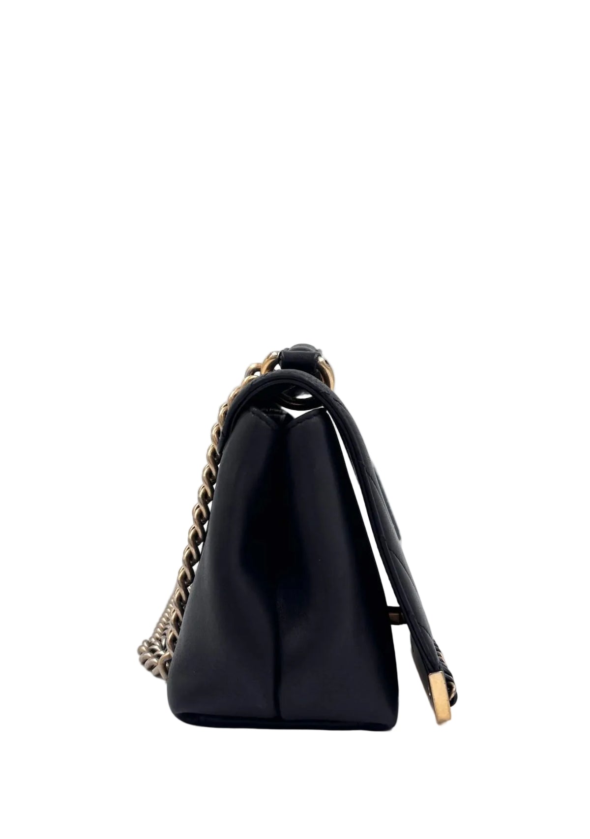 Pre-owned Chanel 2017-2018 Chevron Sheepskin Stitched Chain Top Handle & Crossbody Flap Satchel - Authenticated