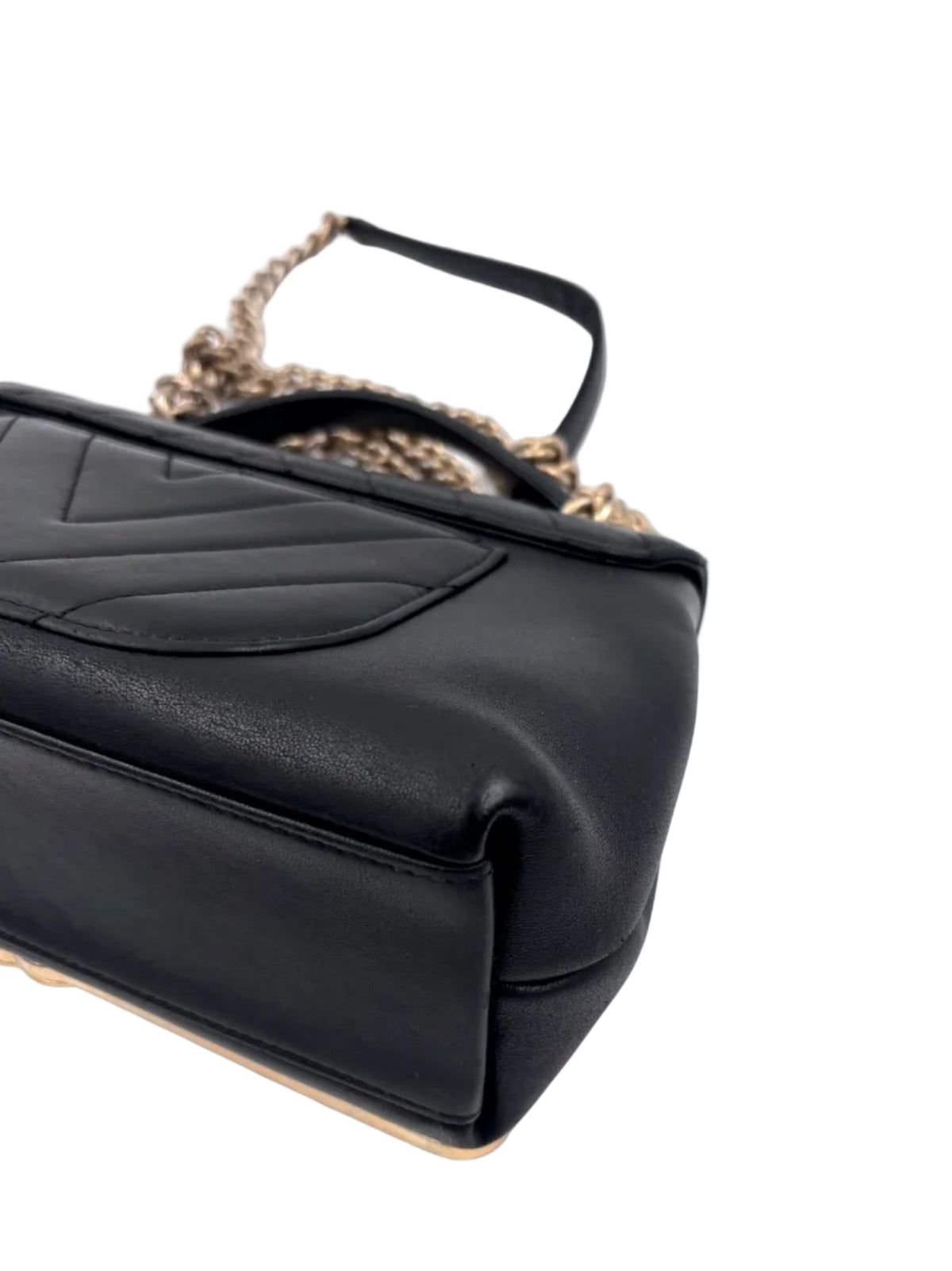 Pre-owned Chanel 2017-2018 Chevron Sheepskin Stitched Chain Top Handle & Crossbody Flap Satchel - Authenticated