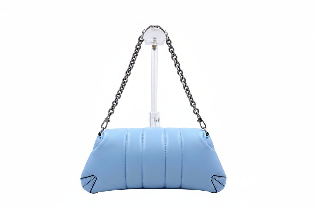 Pre-owned Gucci Horsebit Quilted Leather Shoulder Bag Light Blue - Authenticated