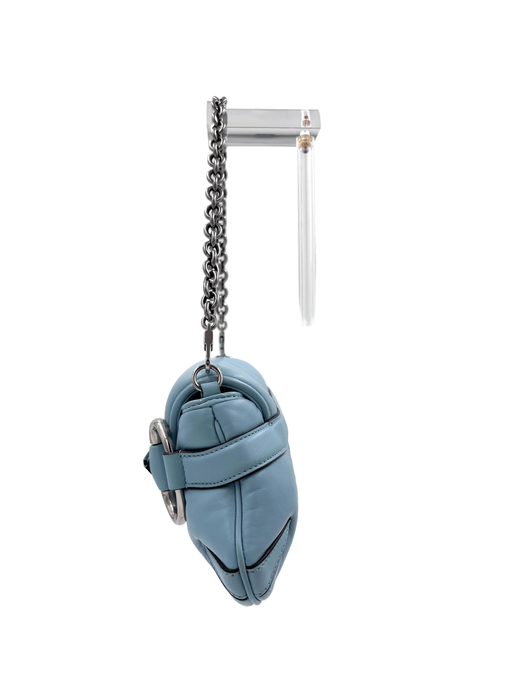 Pre-owned Gucci Horsebit Quilted Leather Shoulder Bag Light Blue - Authenticated