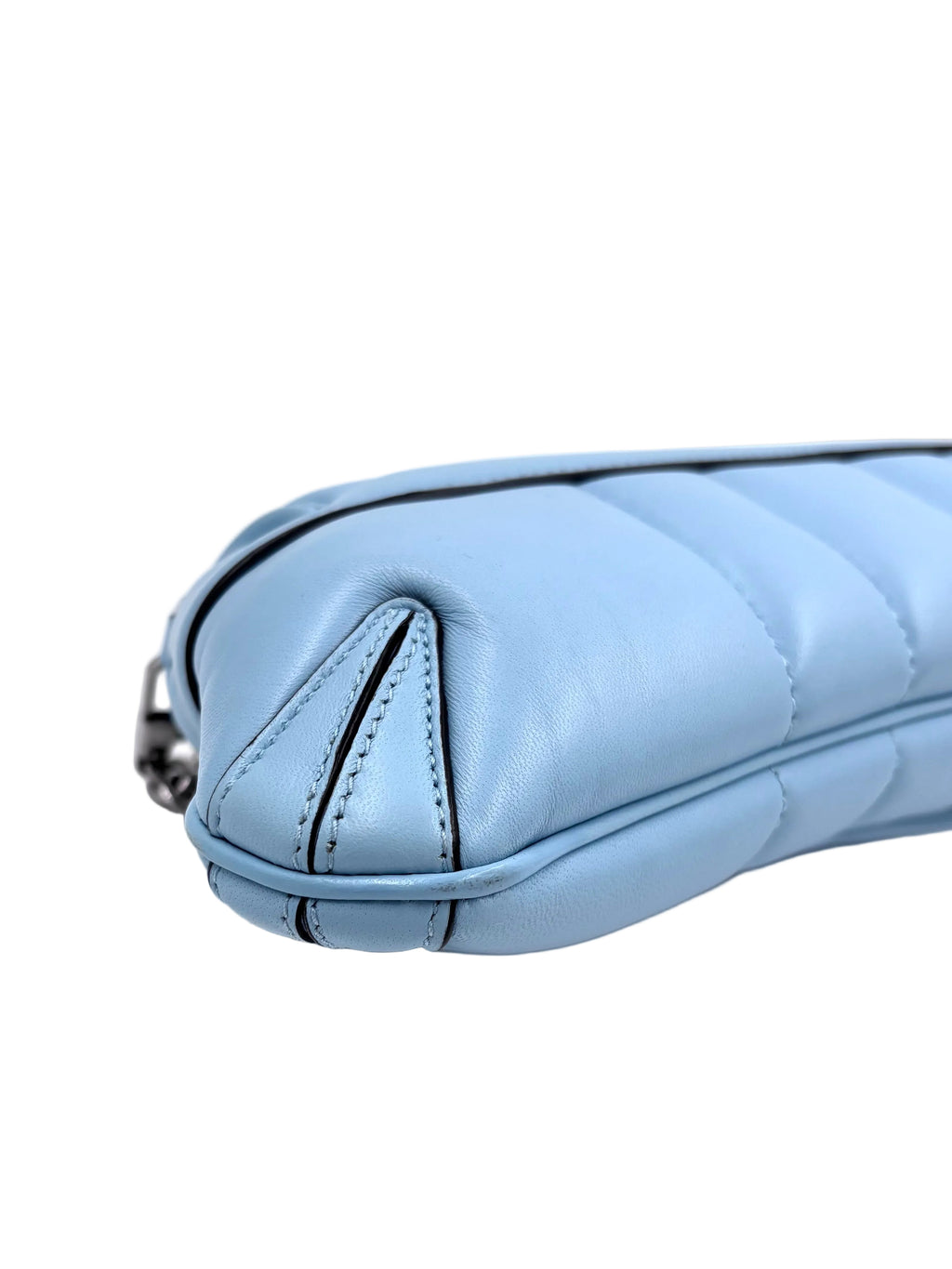 Pre-owned Gucci Horsebit Quilted Leather Shoulder Bag Light Blue - Authenticated