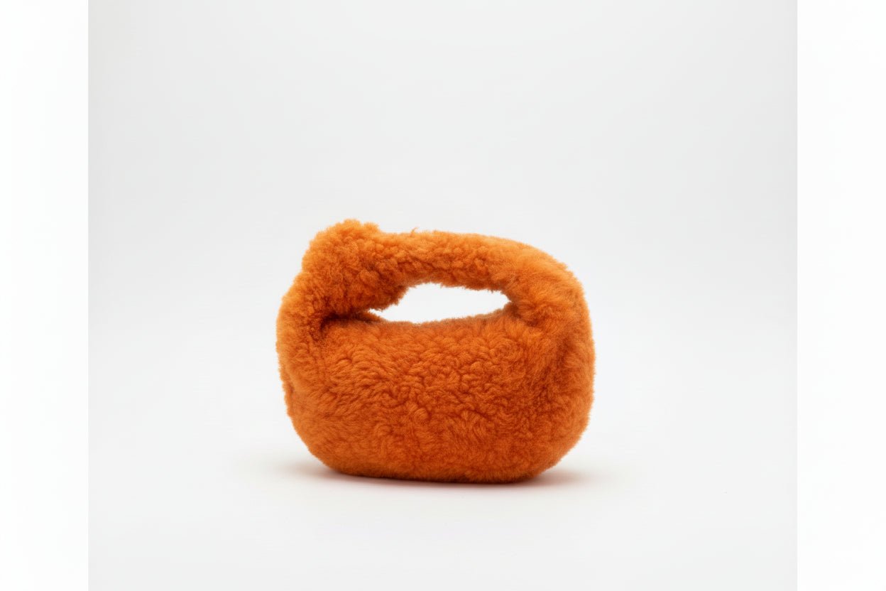 Pre-owned Bottega Veneta Orange Shearling Mini Jodie - Authenticated