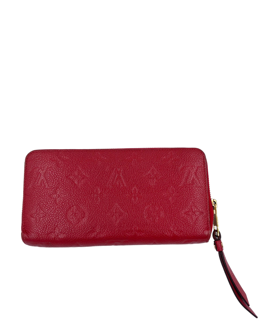 Pre-owned Louis Vuitton Monogram Empreinte Zippy Wallet Red - Authenticated