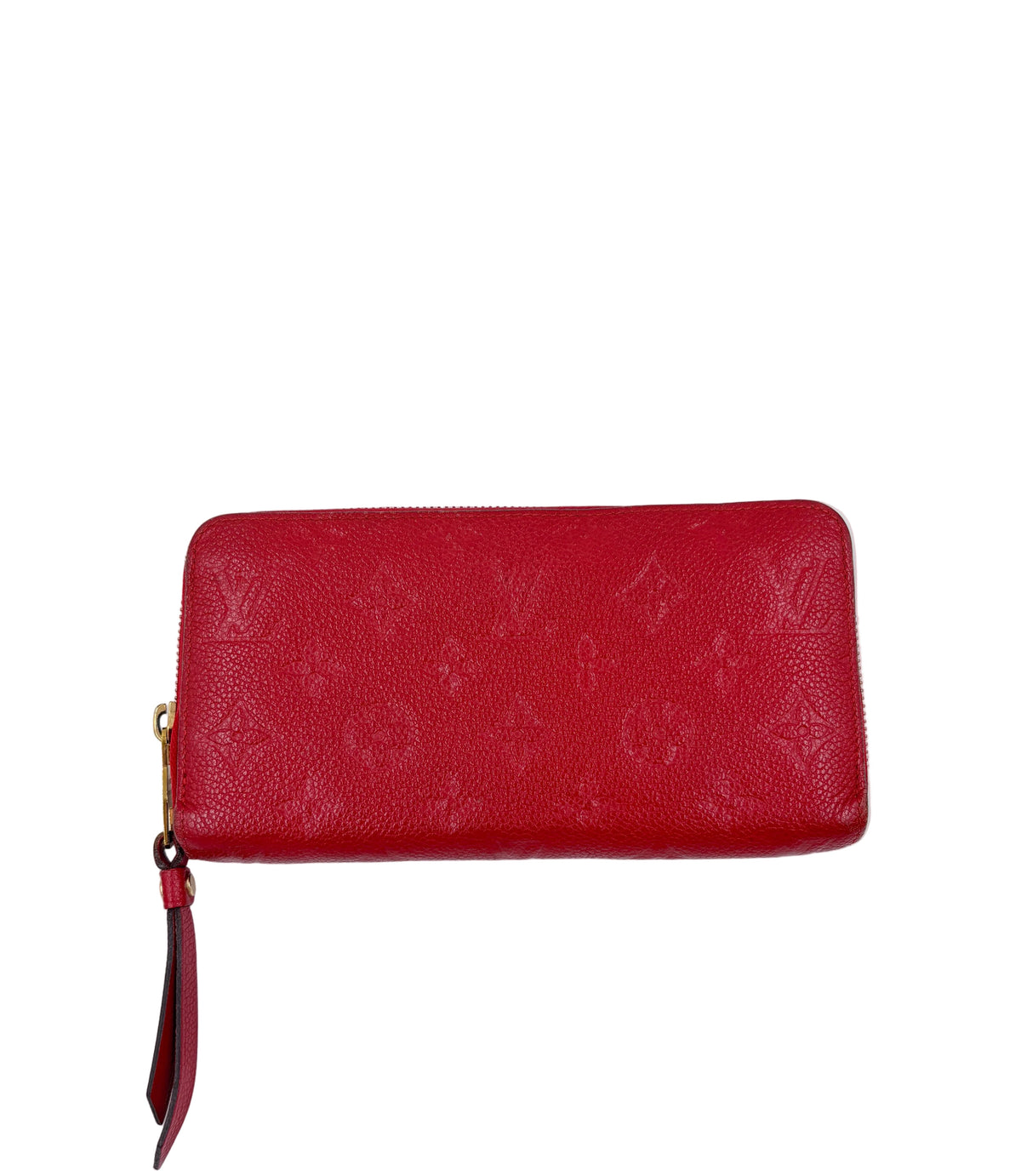 Pre-owned Louis Vuitton Monogram Empreinte Zippy Wallet Red - Authenticated